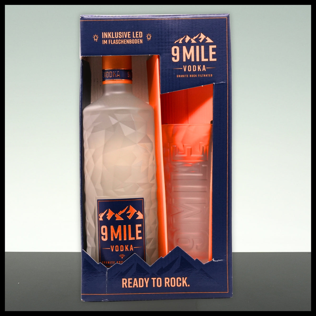 9 Mile Vodka Geschenkbox mit Glas 0,7L - 37,5% Vol. - Trinklusiv