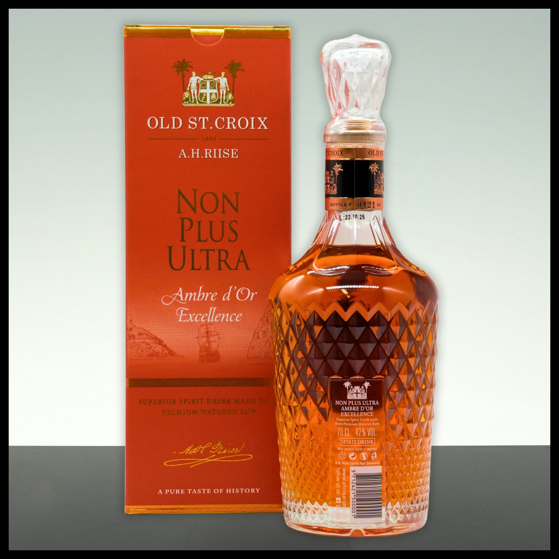 A.H. Riise Non Plus Ultra Ambre d'Or Excellence 0,7L - 42% Vol. - Trinklusiv