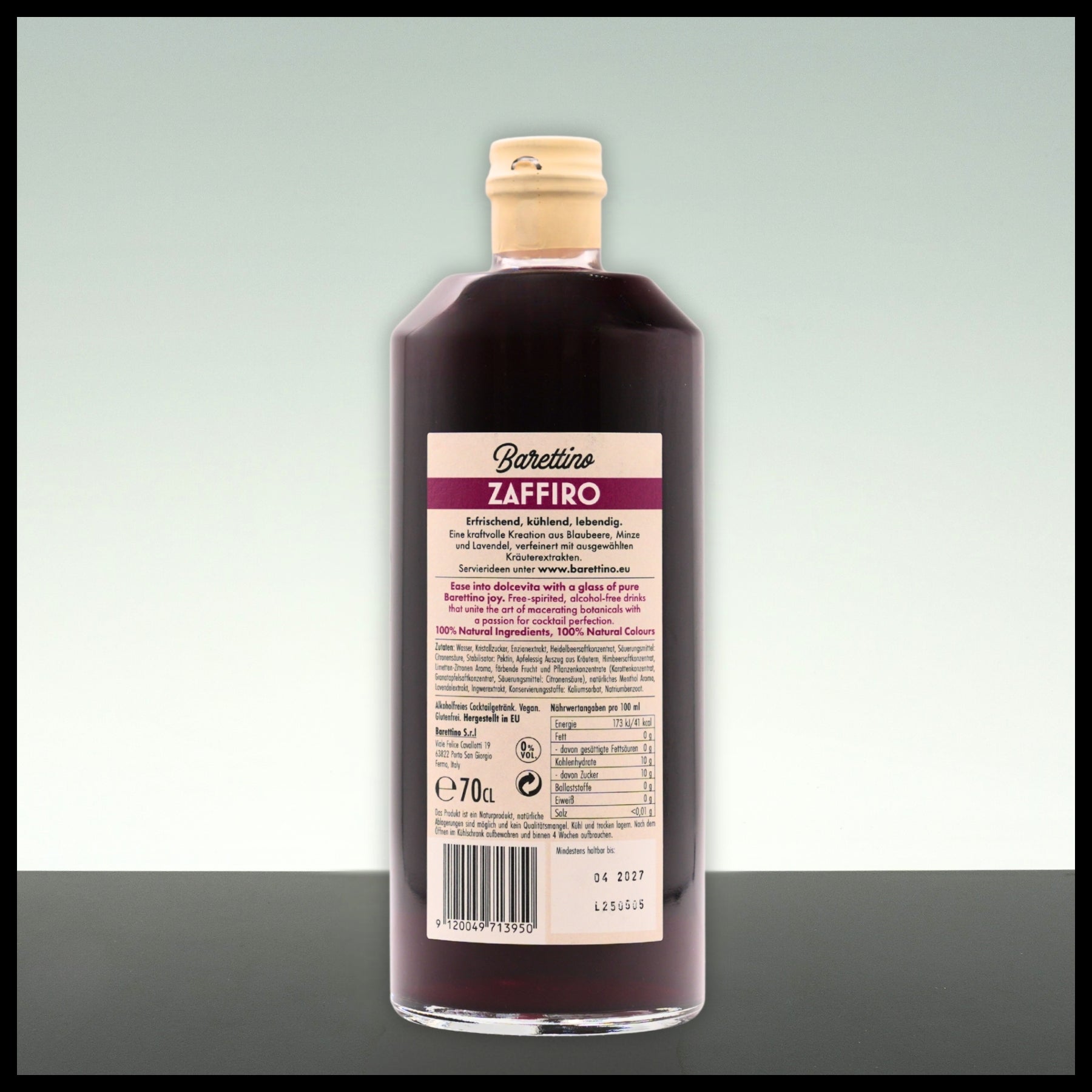 Barettino ZAFFIRO Alkoholfreier Aperitif 0,7L