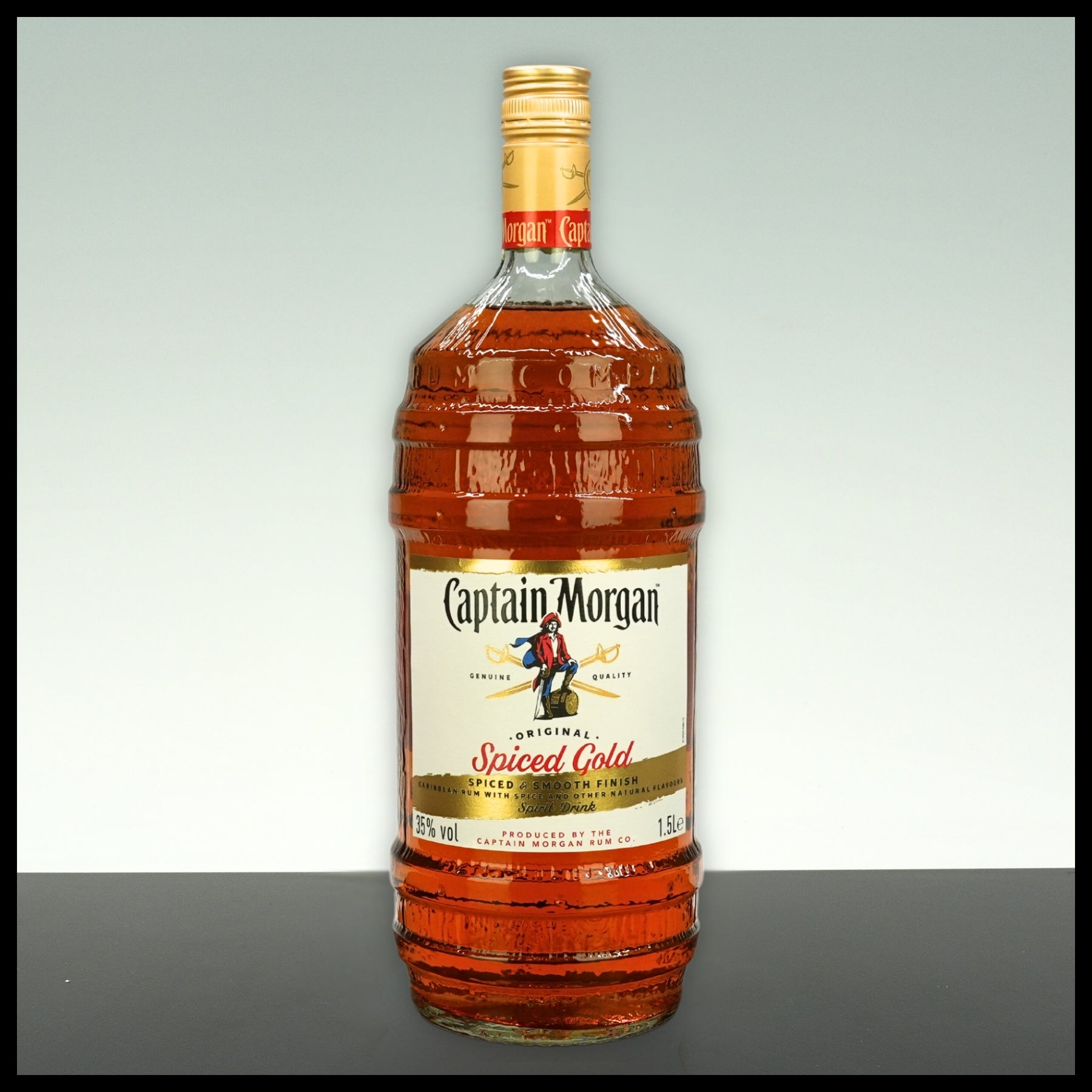 Captain Morgan Original Spiced Gold Barrel-Flasche 1,5L - 35% Vol. - Trinklusiv