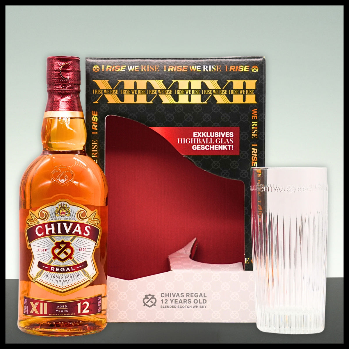 Chivas Regal 12 YO Blended Scotch Whisky Geschenkbox mit Glas 0,7L - 40% Vol. - Trinklusiv