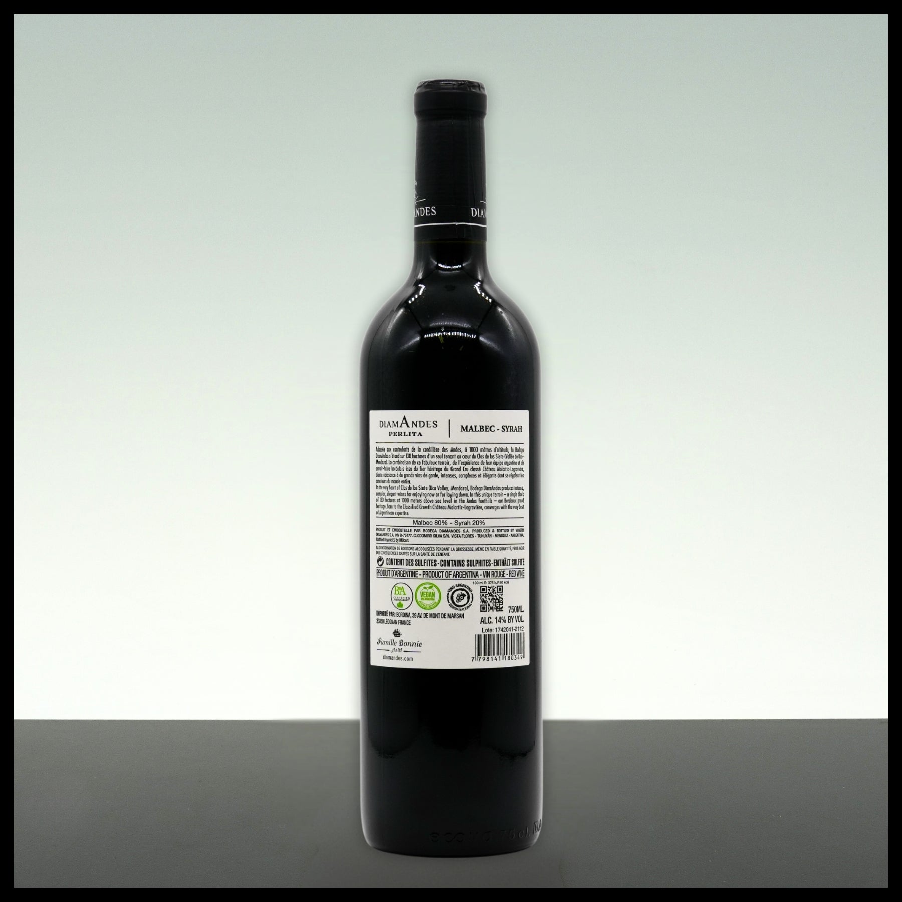 DiamAndes Perlita Malbec-Syrah 2020 0,75L - 14% Vol. - Trinklusiv