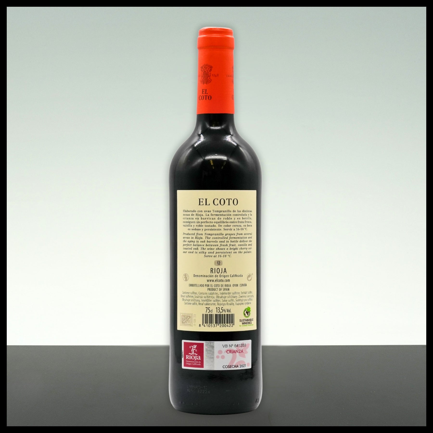 El Coto Rioja Crianza 2021 0,75L - 13,5% Vol. - Trinklusiv