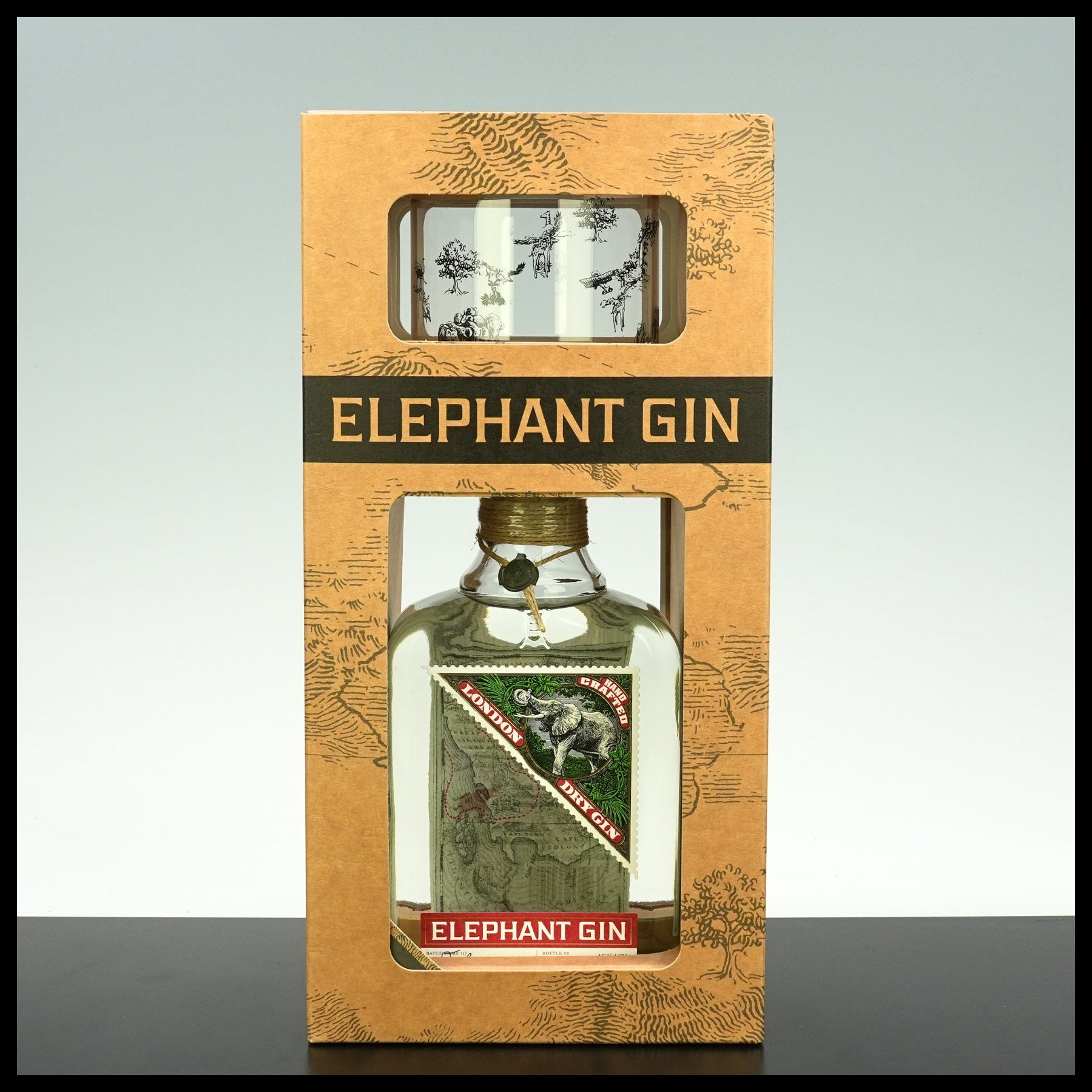 Elephant London Dry Gin Onpack mit Glas 0,5L - 45% Vol. - Trinklusiv