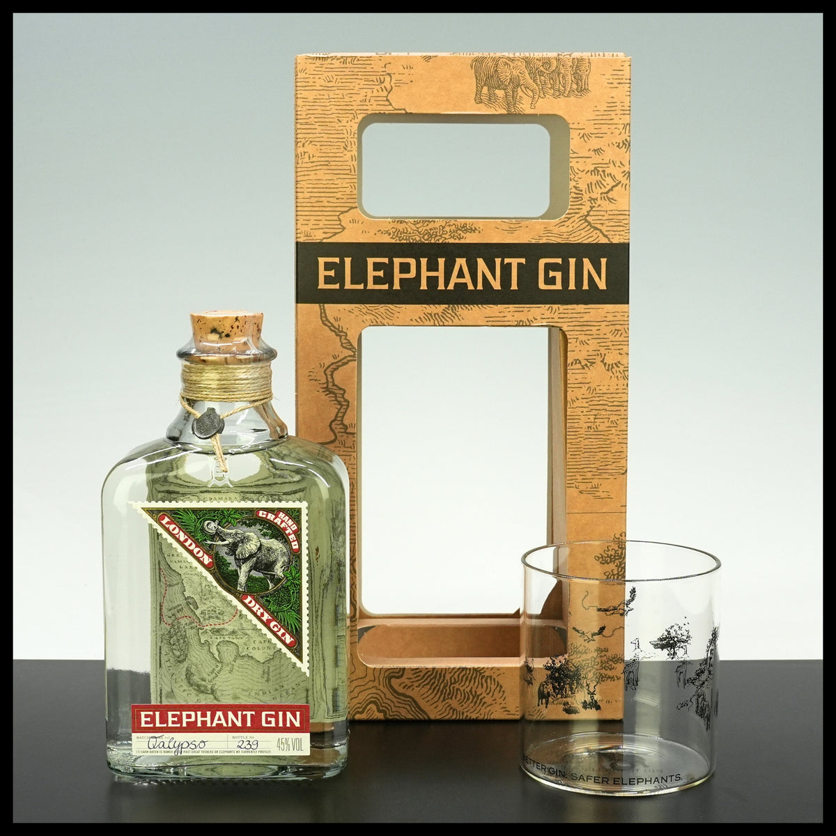 Elephant London Dry Gin Onpack mit Glas 0,5L - 45% Vol. - Trinklusiv