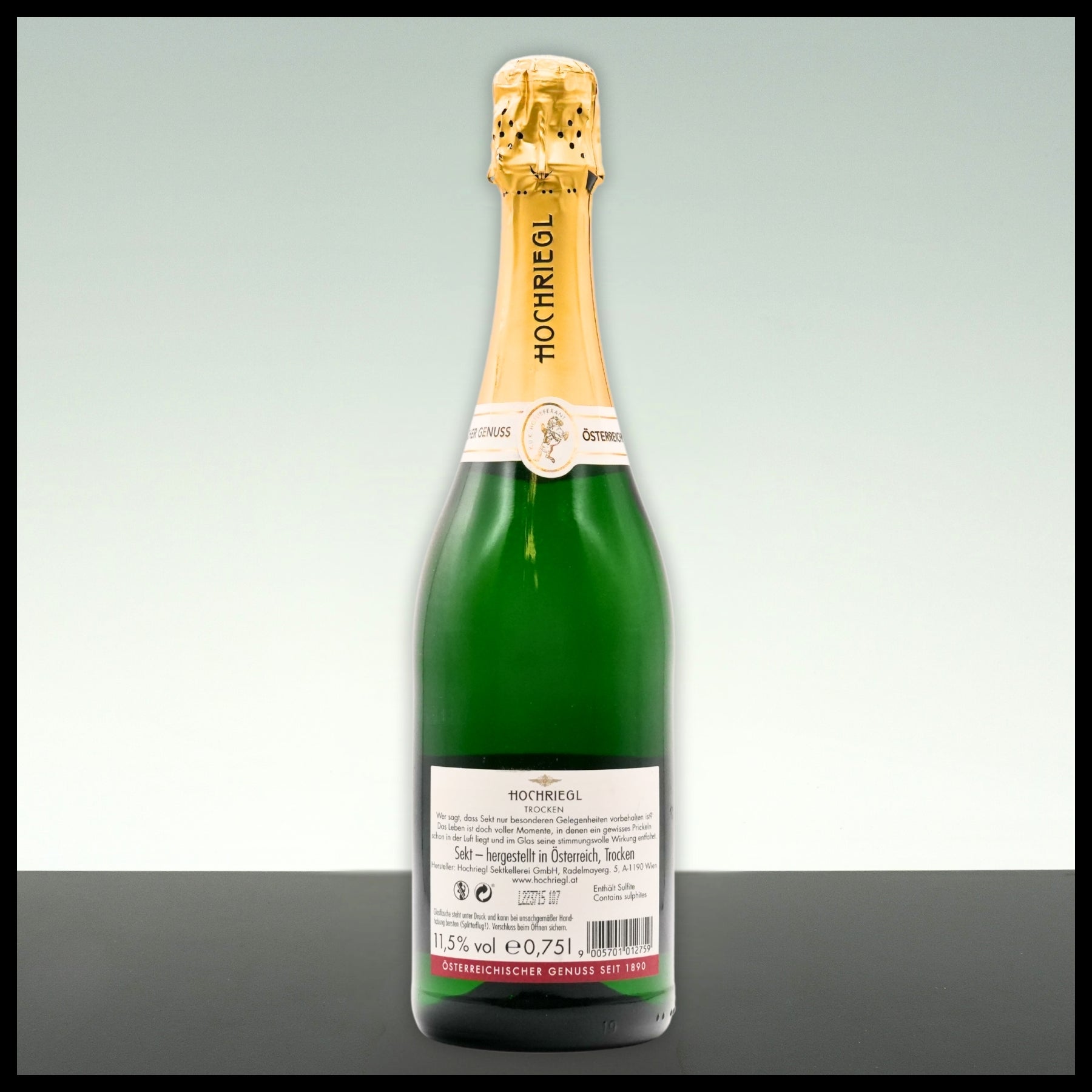 Hochriegl Sekt Trocken 0,75L - 11,5% Vol. - Trinklusiv