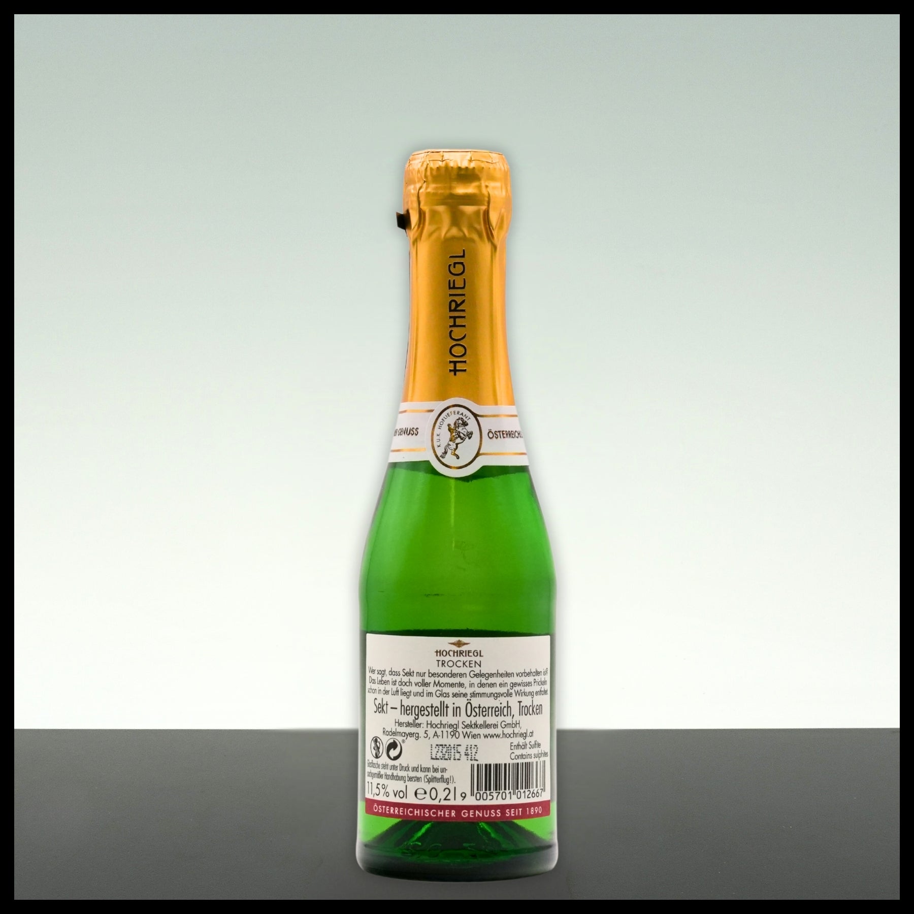 Hochriegl Sekt Trocken Piccolo 0,2L - 11,5% Vol. - Trinklusiv