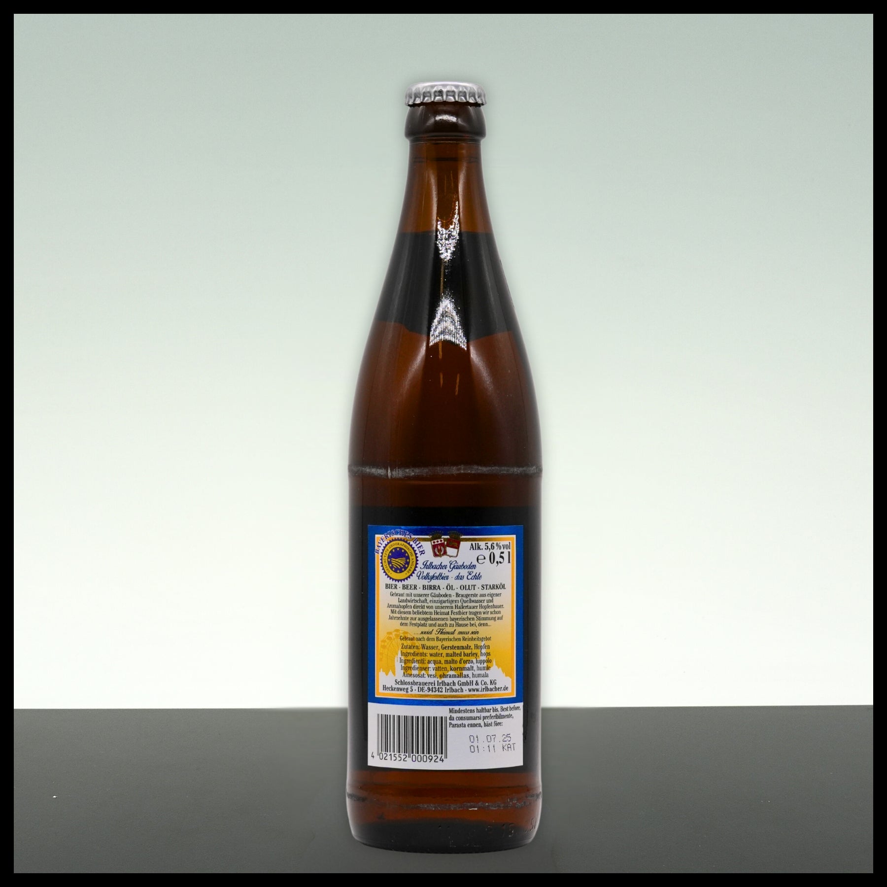 Irlbacher Premium Gäuboden Volksfestbier 0,5L - 5,6% Vol. - Trinklusiv