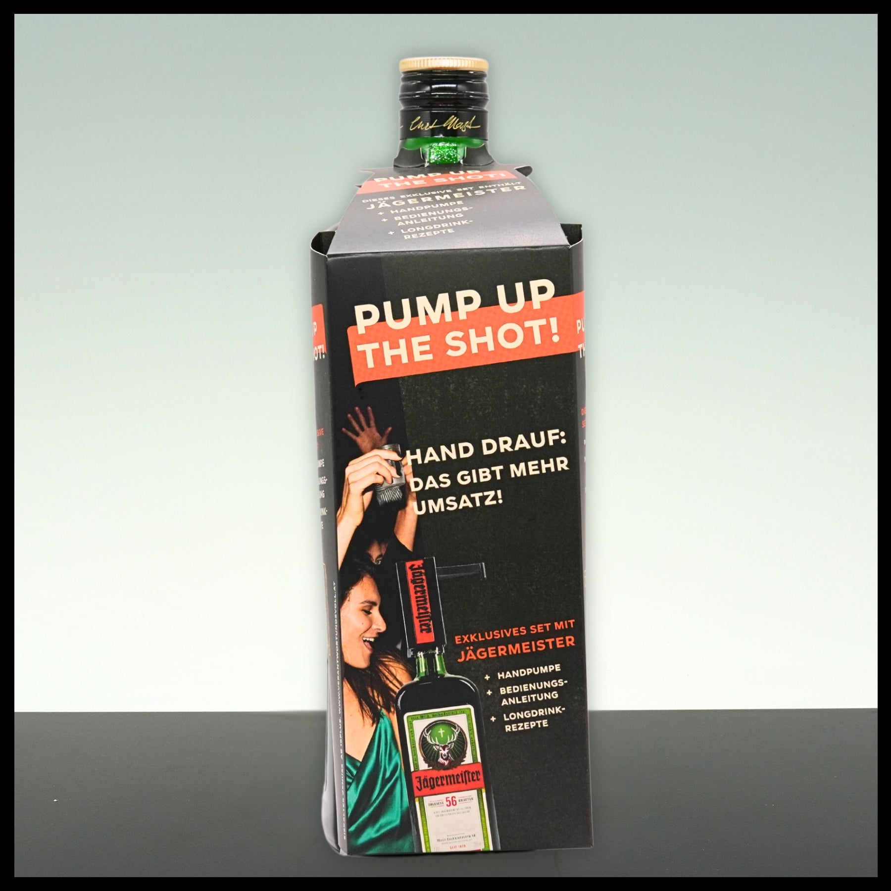 Jägermeister mit Handpumpe 1,75L - 35% Vol. - Trinklusiv