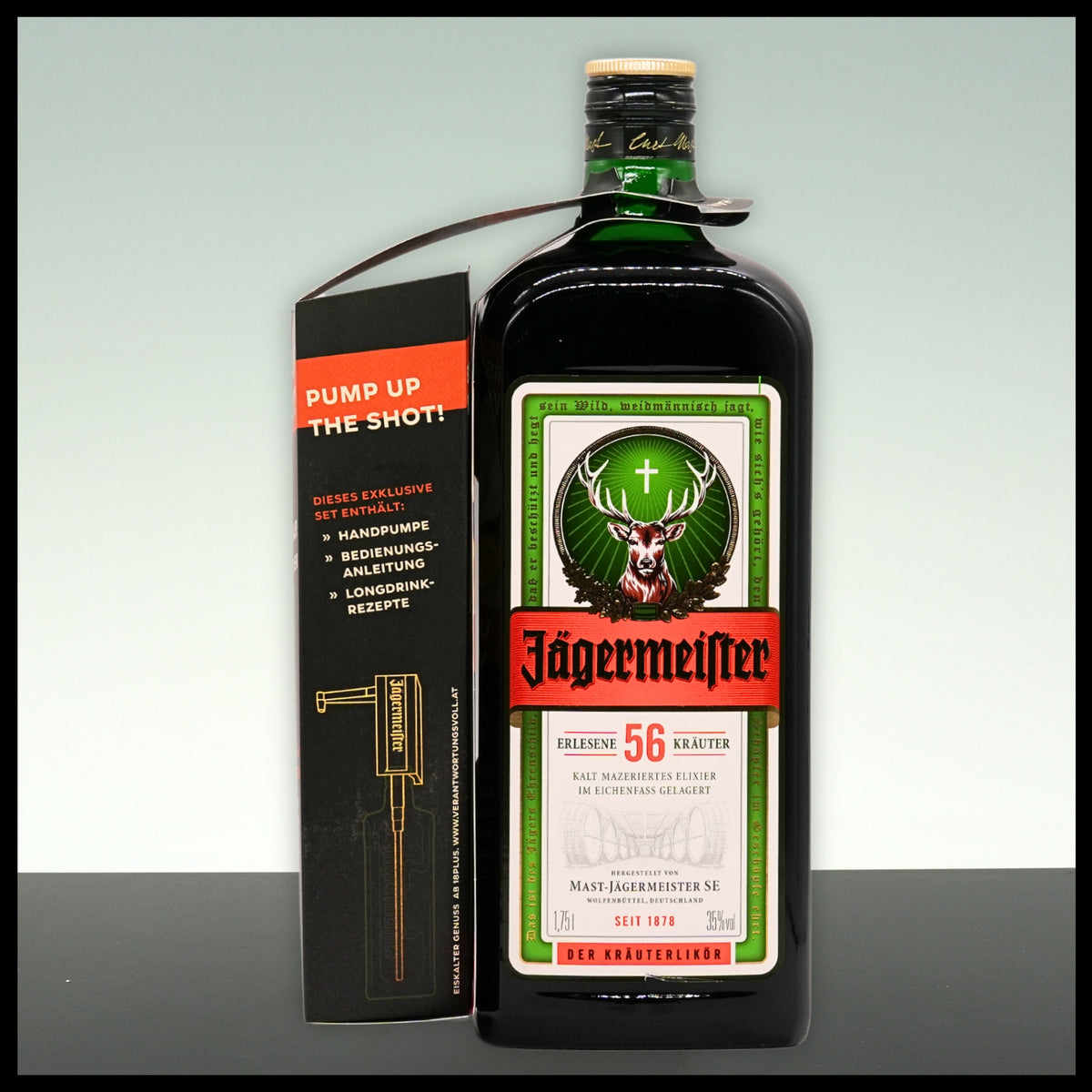 Jägermeister mit Handpumpe 1,75L - 35% Vol. - Trinklusiv