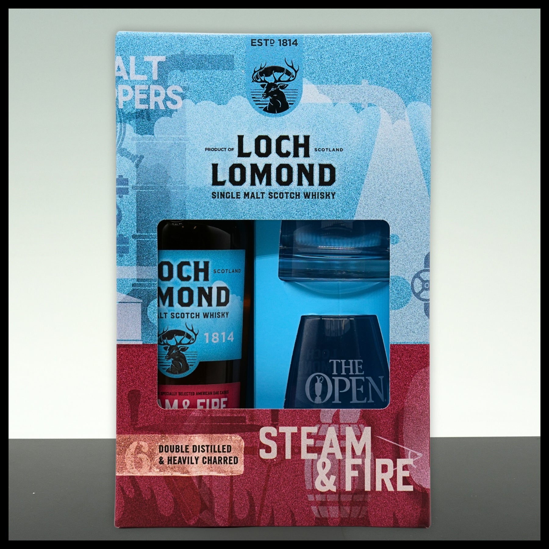 Loch Lomond STEAM & FIRE Single Malt Whisky Geschenkbox mit 2 Gläsern 0,7L - 46% Vol. - Trinklusiv