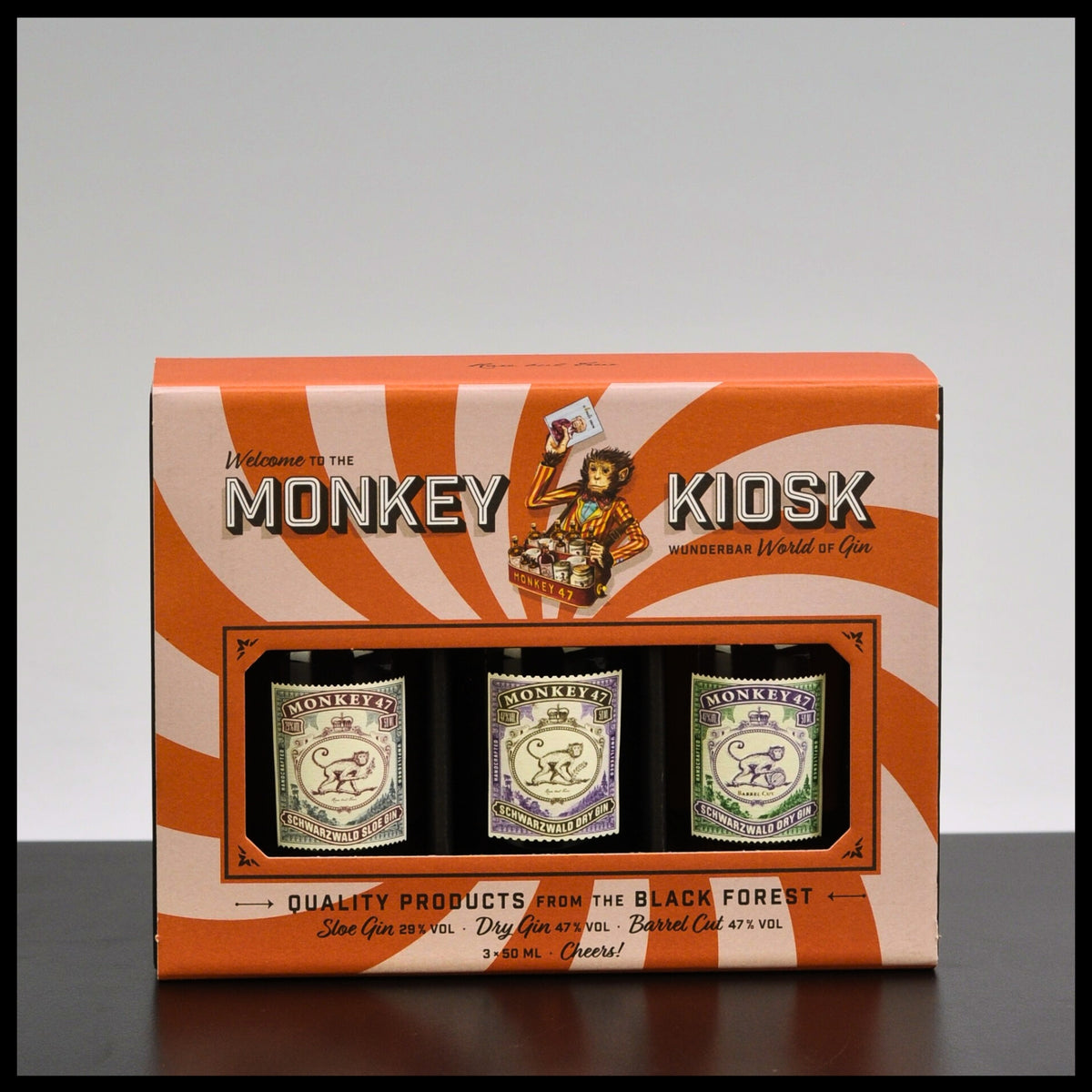 Monkey 47 Gin-Box "The Monkey Kiosk" 3x 0,05L - 41% Vol. - Trinklusiv