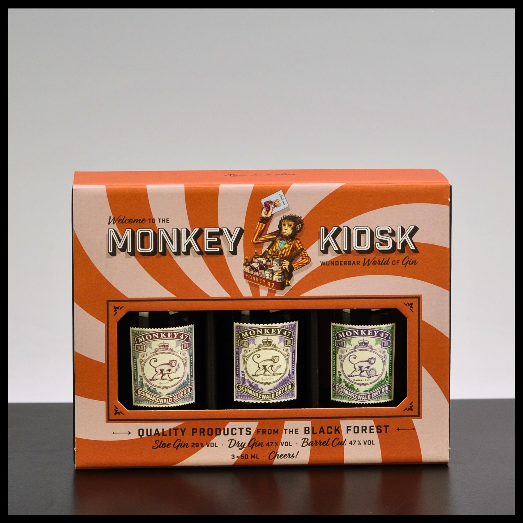 Monkey 47 Gin-Box "The Monkey Kiosk" 3x 0,05L - 41% Vol. - Trinklusiv