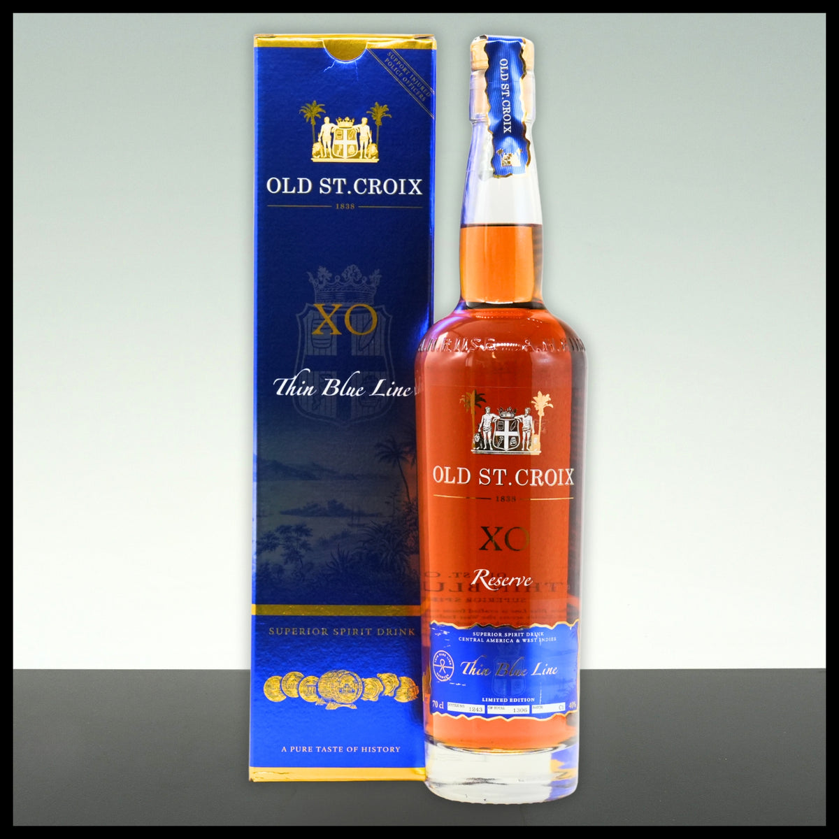 A.H. Riise XO Reserve Thin Blue Line 0,7L - 40% Vol. - Trinklusiv