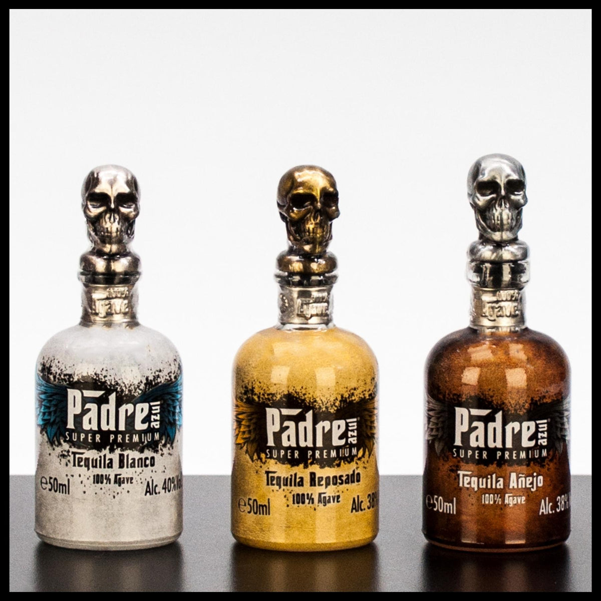 Padre Azul Tequila Miniaturen Trio Set 3x 0,05L - 38% Vol. - Trinklusiv