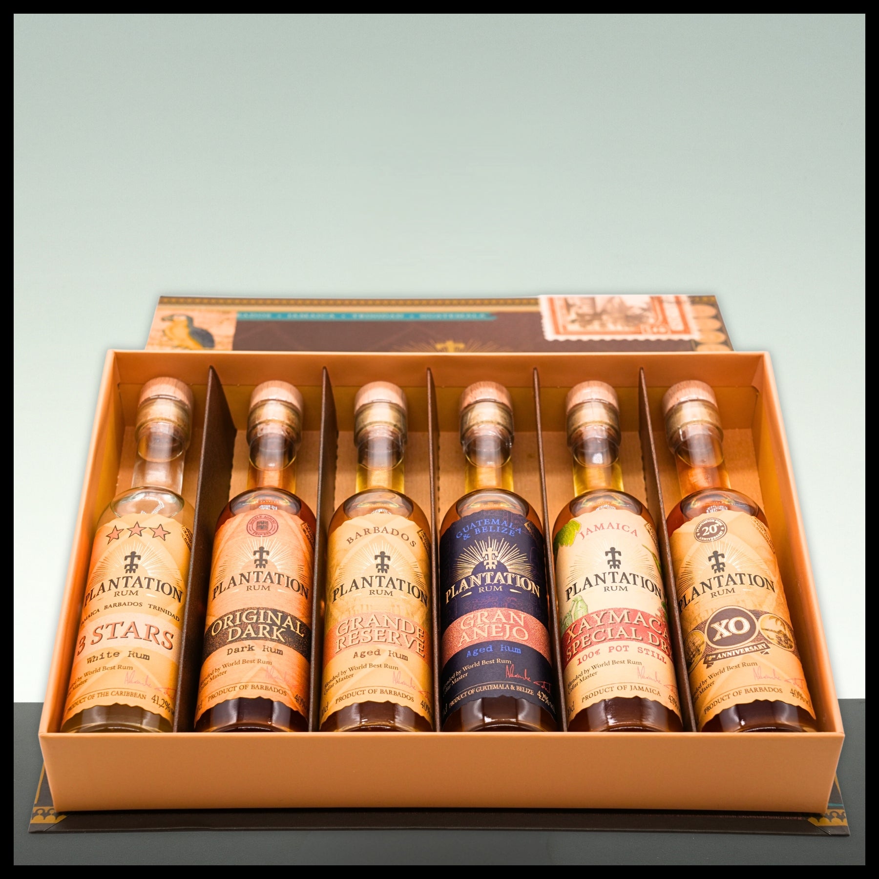 Plantation EXPERIENCE BOX Artisanal Rum 6x 0,1L - 41% Vol. - Trinklusiv