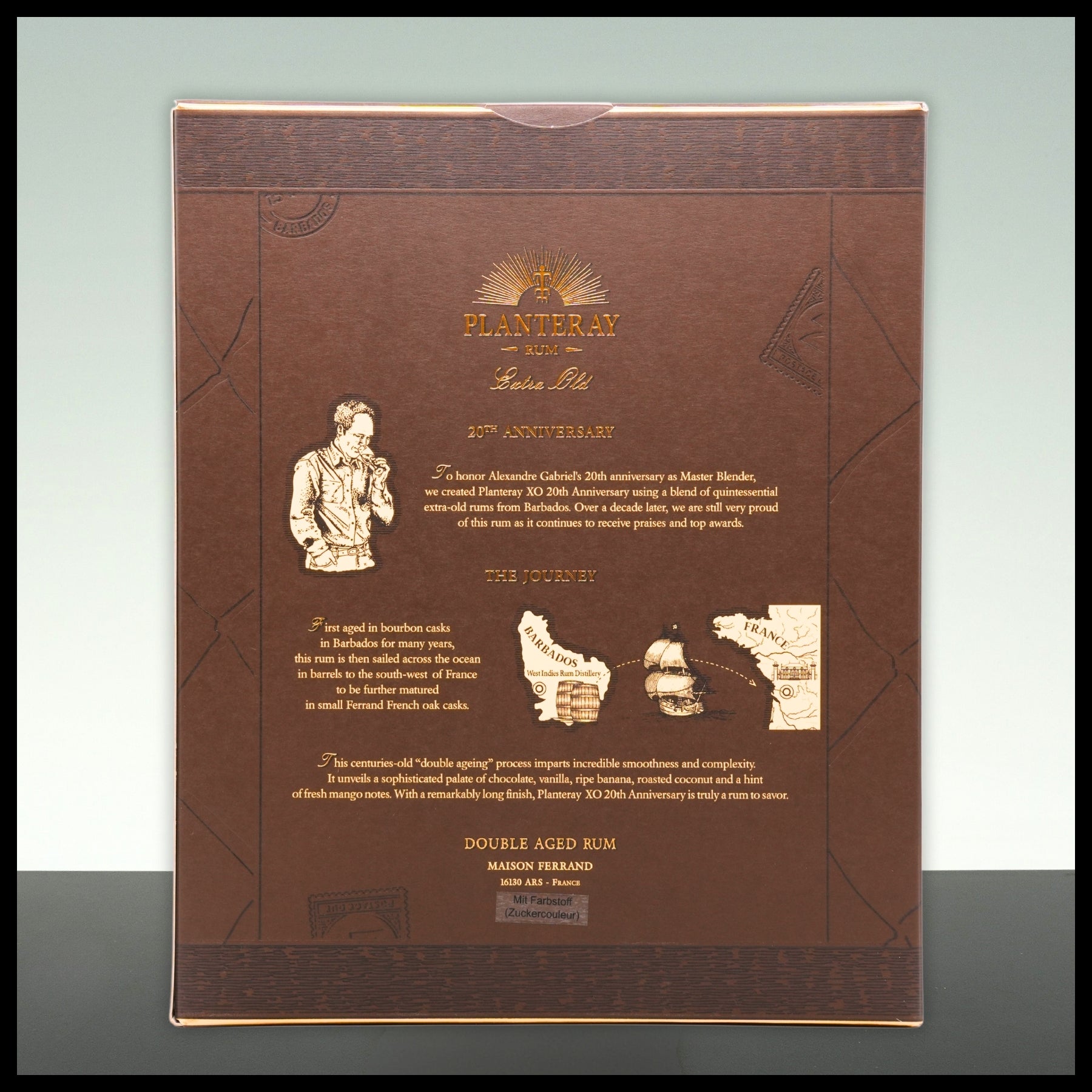 Planteray Barbados XO Rum 20th Anniversary Geschenkbox mit 2 Gläsern 0,7L - 40% Vol. - Trinklusiv