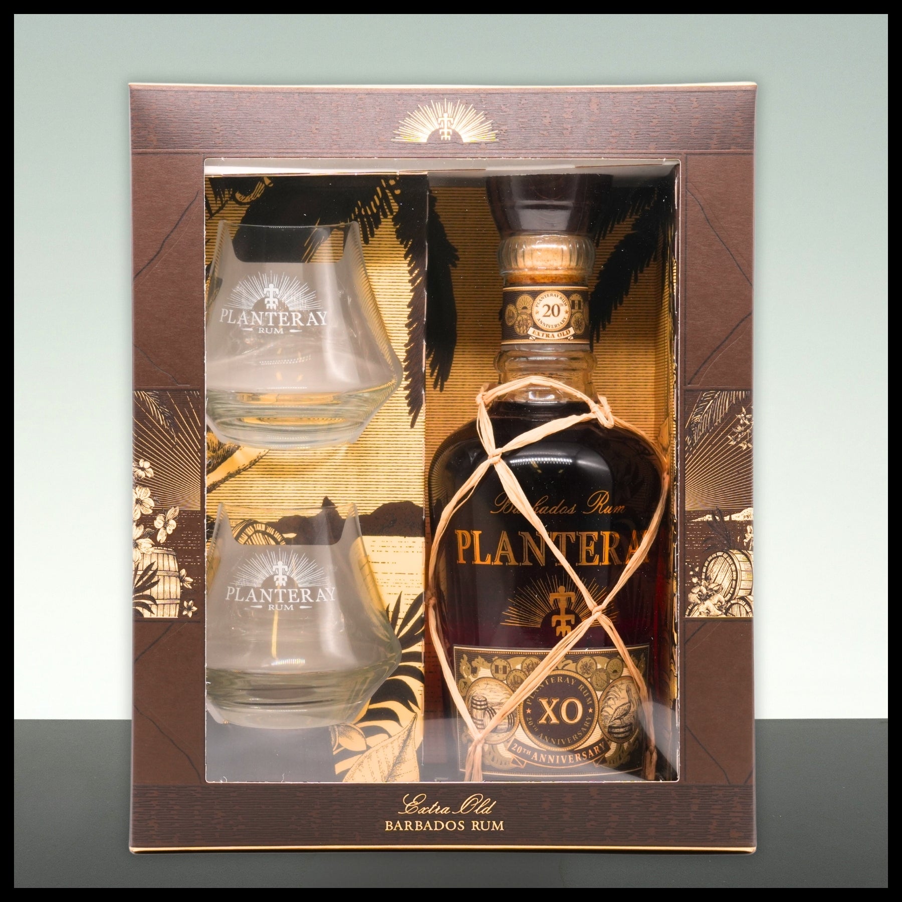 Planteray Barbados XO Rum 20th Anniversary Geschenkbox mit 2 Gläsern 0,7L - 40% Vol. - Trinklusiv