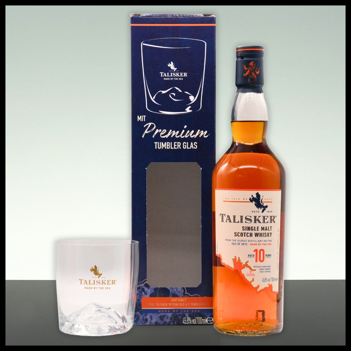 Talisker 10 YO Whisky Geschenkbox mit Tumbler 0,7L - 45,8% Vol. - Trinklusiv