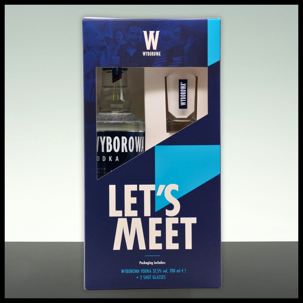 Wyborowa Vodka Geschenkbox mit 2 Shotgläsern 0,7L - 37,5% Vol. - Trinklusiv