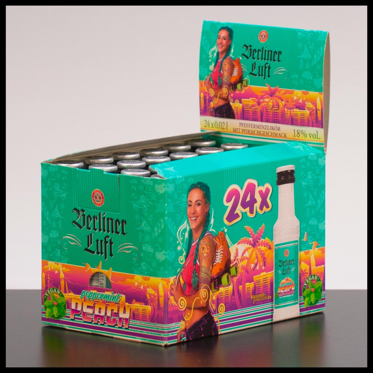 Berliner Luft Peppermint Peach 24x 0,02L - 18% Vol. - Trinklusiv