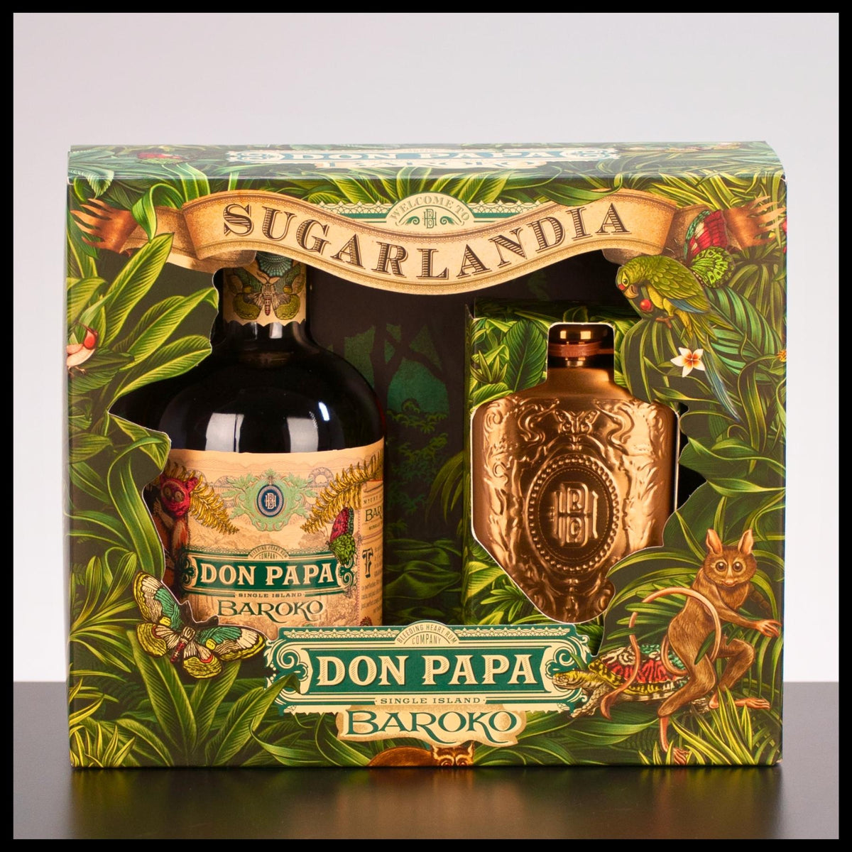 Don Papa Baroko Geschenkbox mit Flachmann 0,7L - 40% Vol. - Trinklusiv