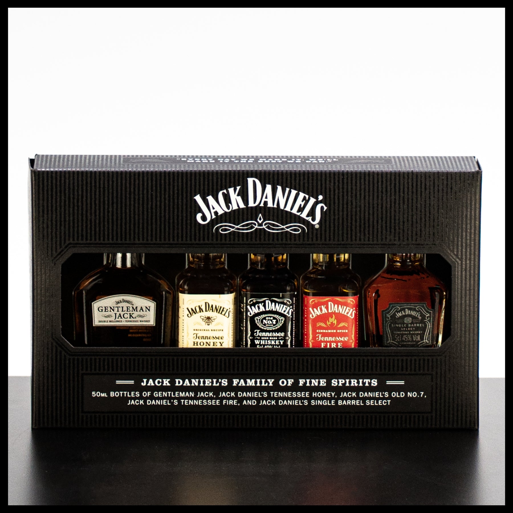 Jack Daniel's Geschenkbox "Family of fine Spirits" 5x 0,05L - 39% Vol. - Trinklusiv