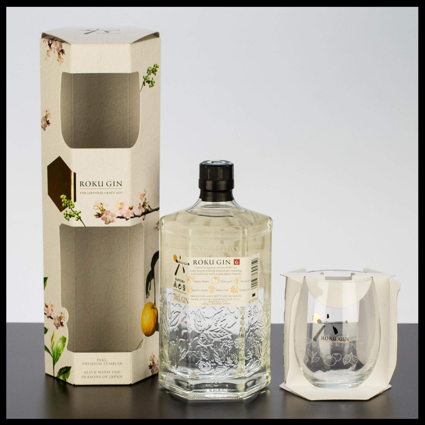 Roku Gin Geschenkbox mit Glas 0,7L - 43% Vol. - Trinklusiv