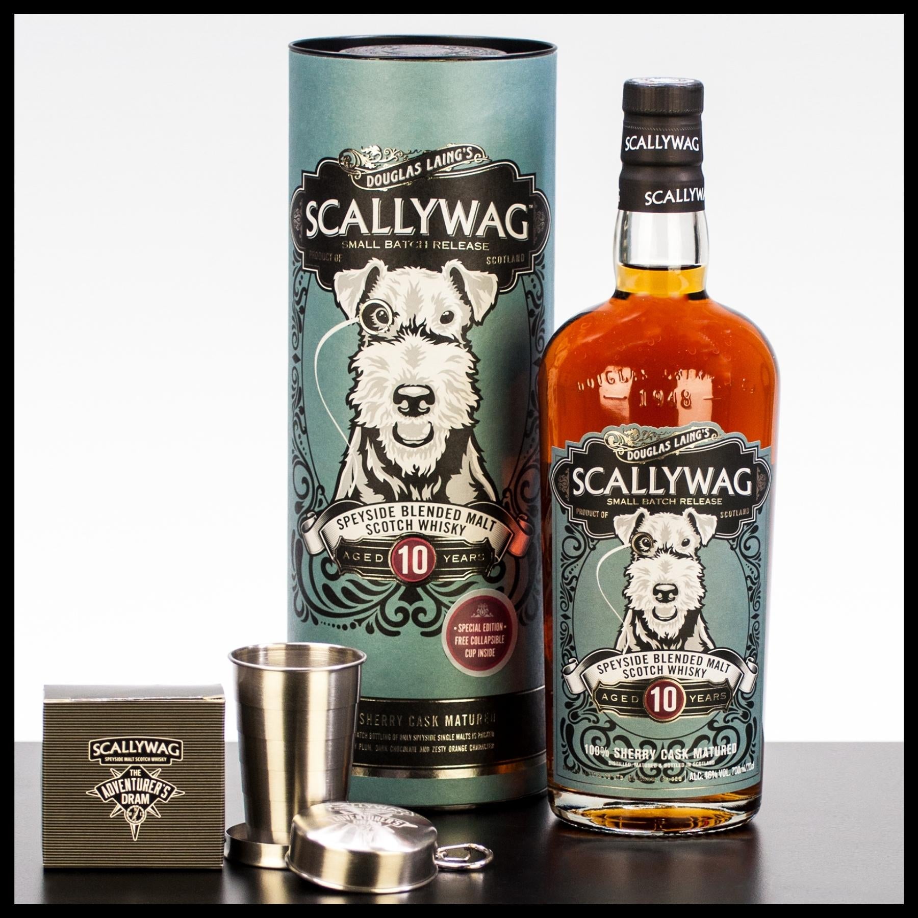 Scallywag 10 YO Blended Malt Whisky mit Faltbecher 0,7L - 46% Vol. - Trinklusiv