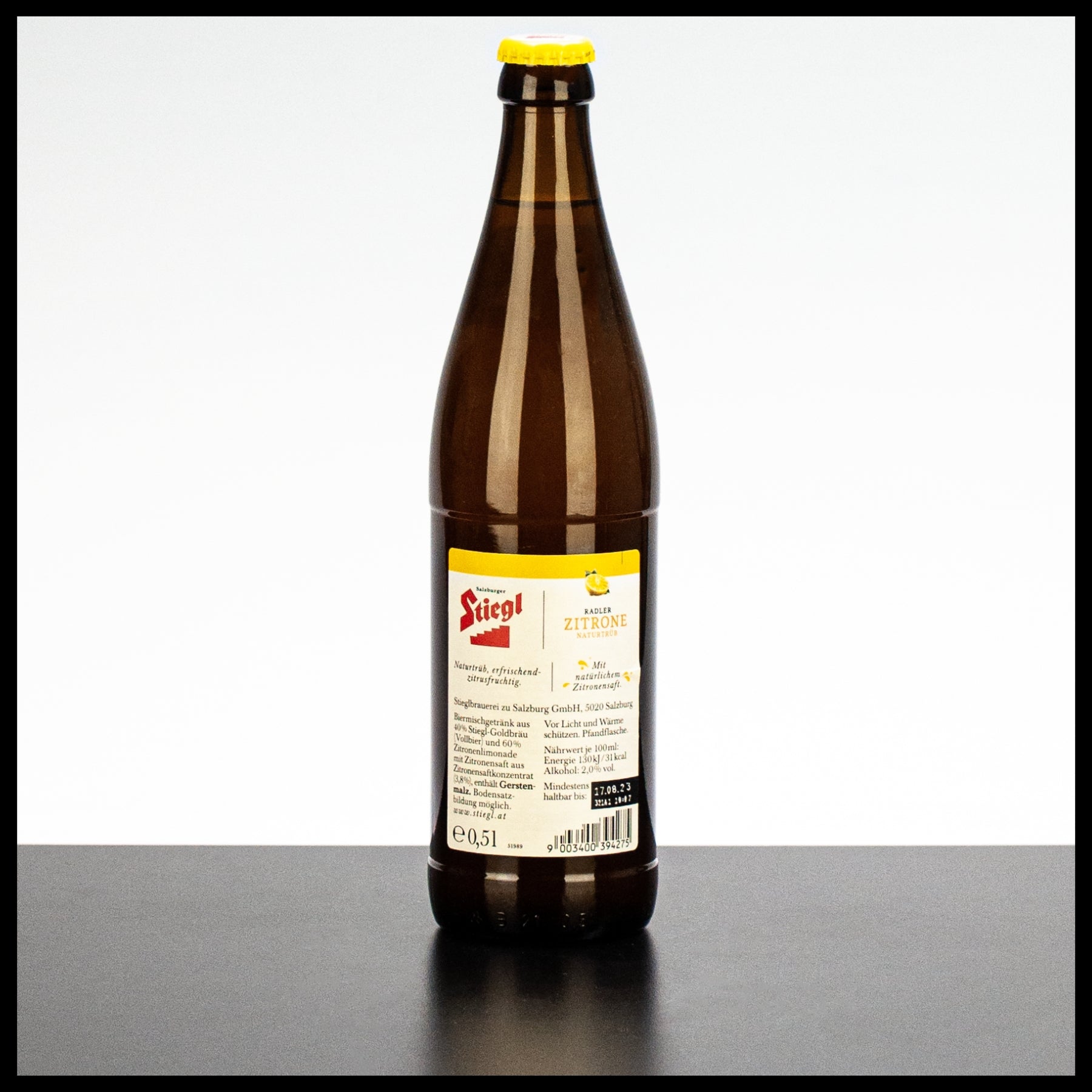 Stiegl Radler Zitrone Naturtrüb 0,5L - 2% Vol. - Trinklusiv