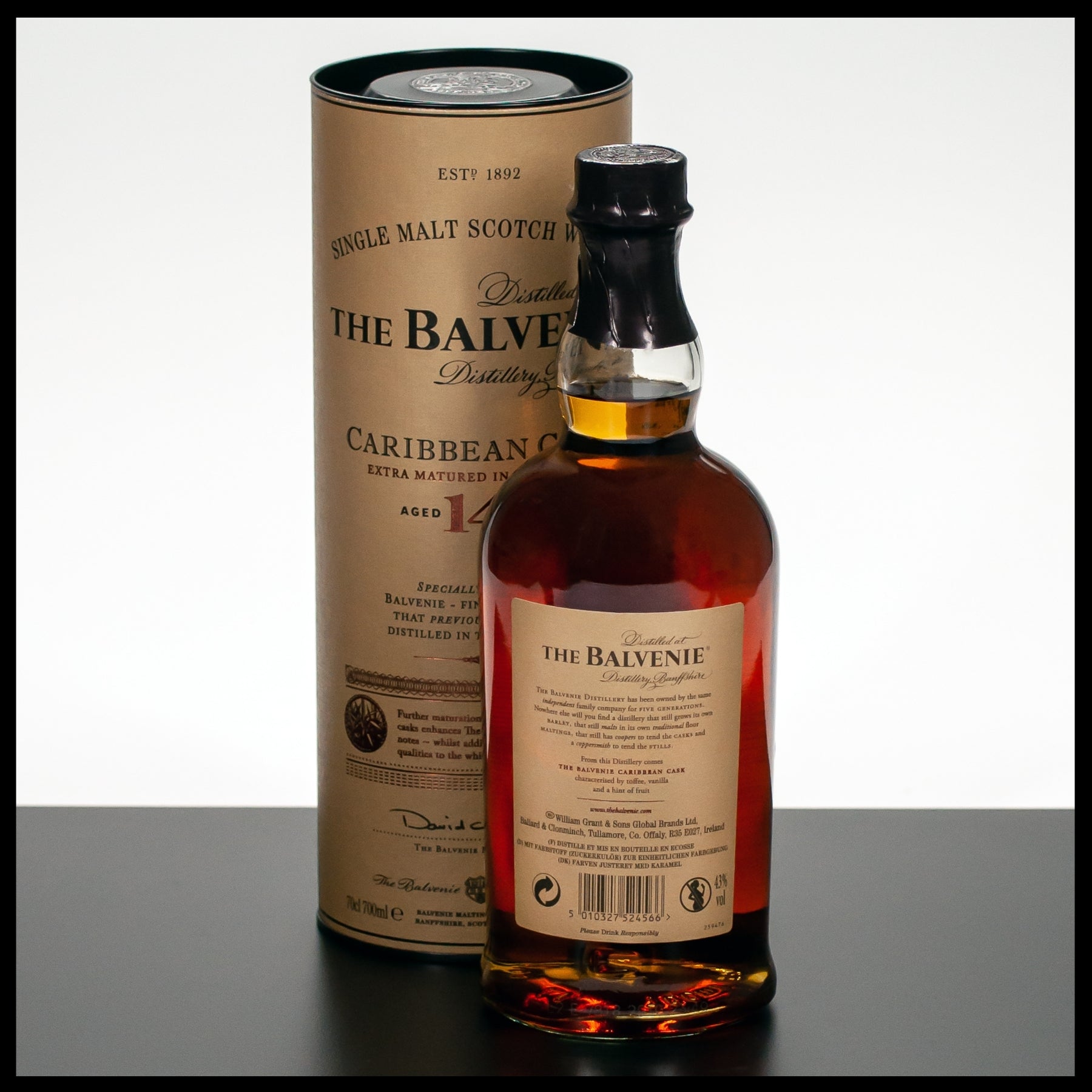 The Balvenie 14 YO Caribbean Cask 0,7L - 43% - Trinklusiv