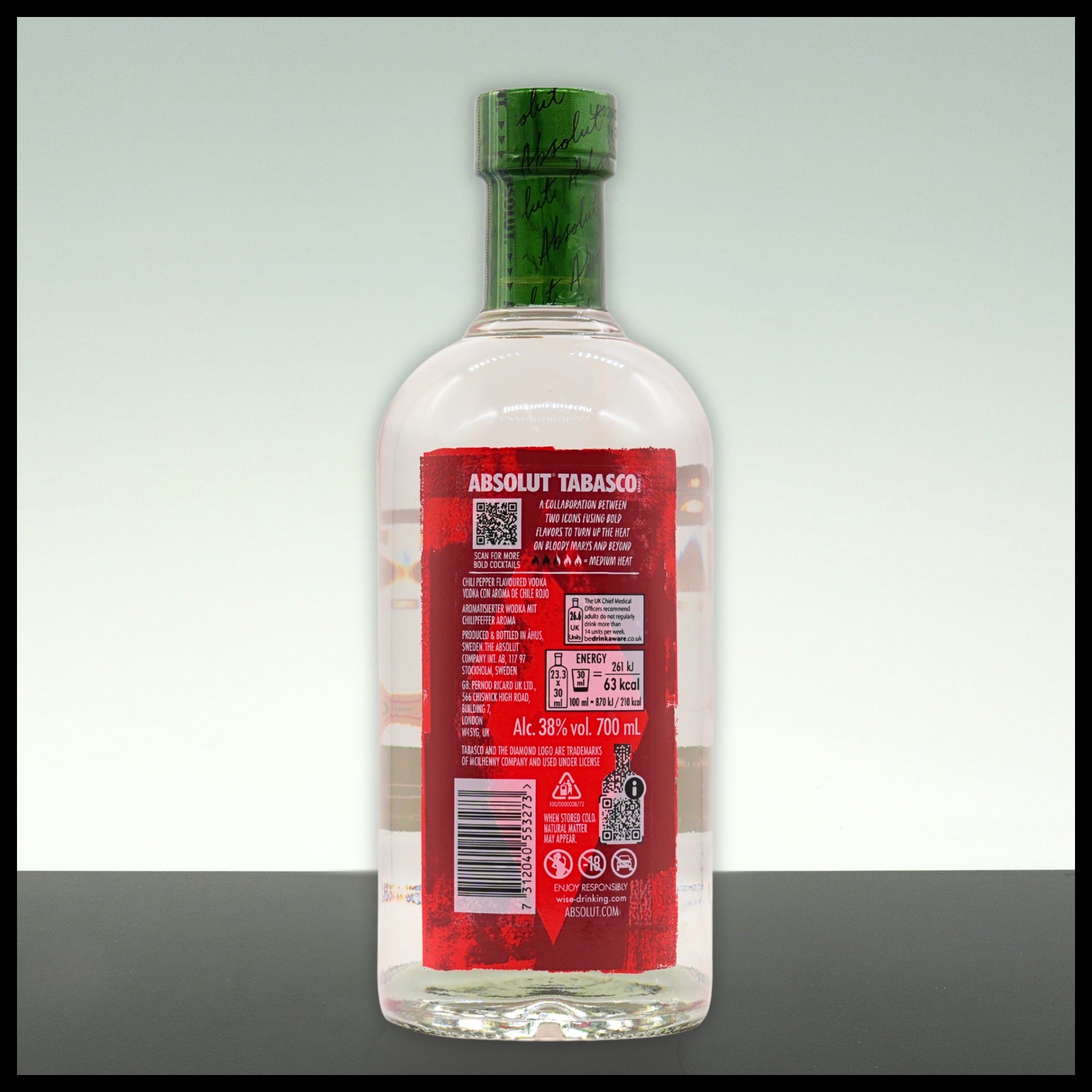 Absolut Vodka Tabasco 0,7L - 38% Vol. - Trinklusiv