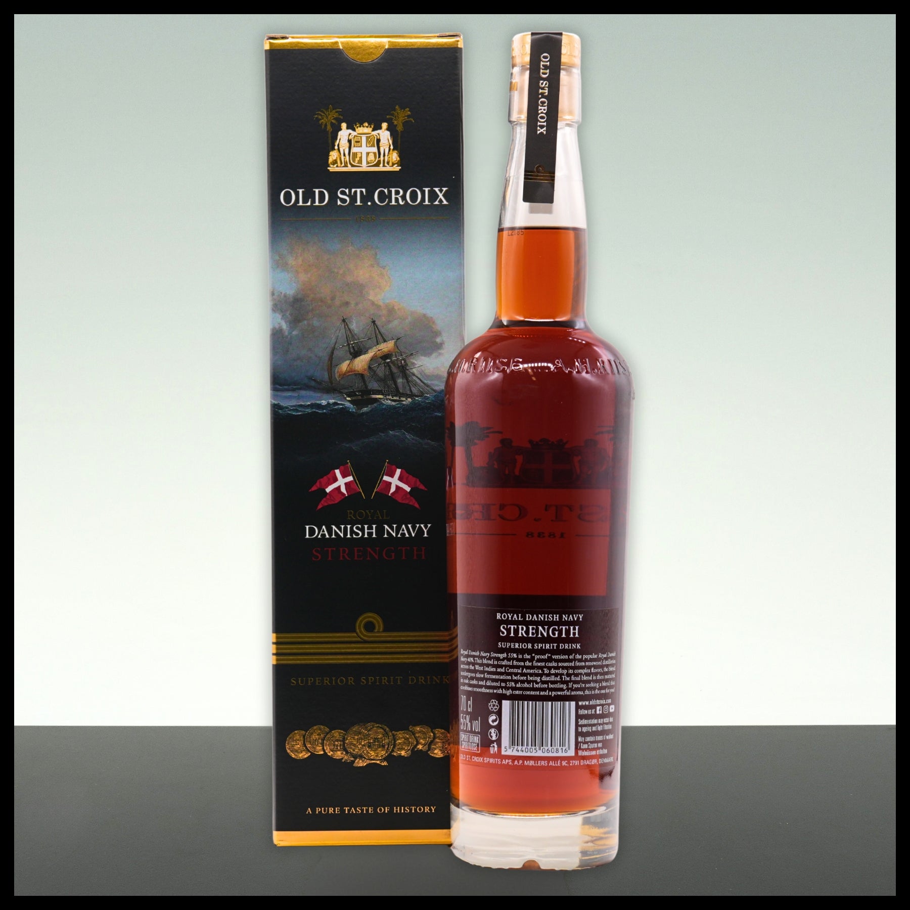 A.H. Riise Old St. Croix Royal Danish Navy STRENGTH 0,7L - 55% Vol. - Trinklusiv