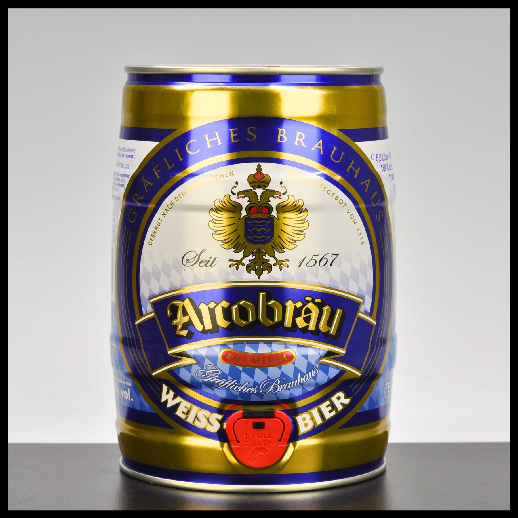 Arcobräu Weißbier Hell Partyfass 5L - 5,3% Vol.