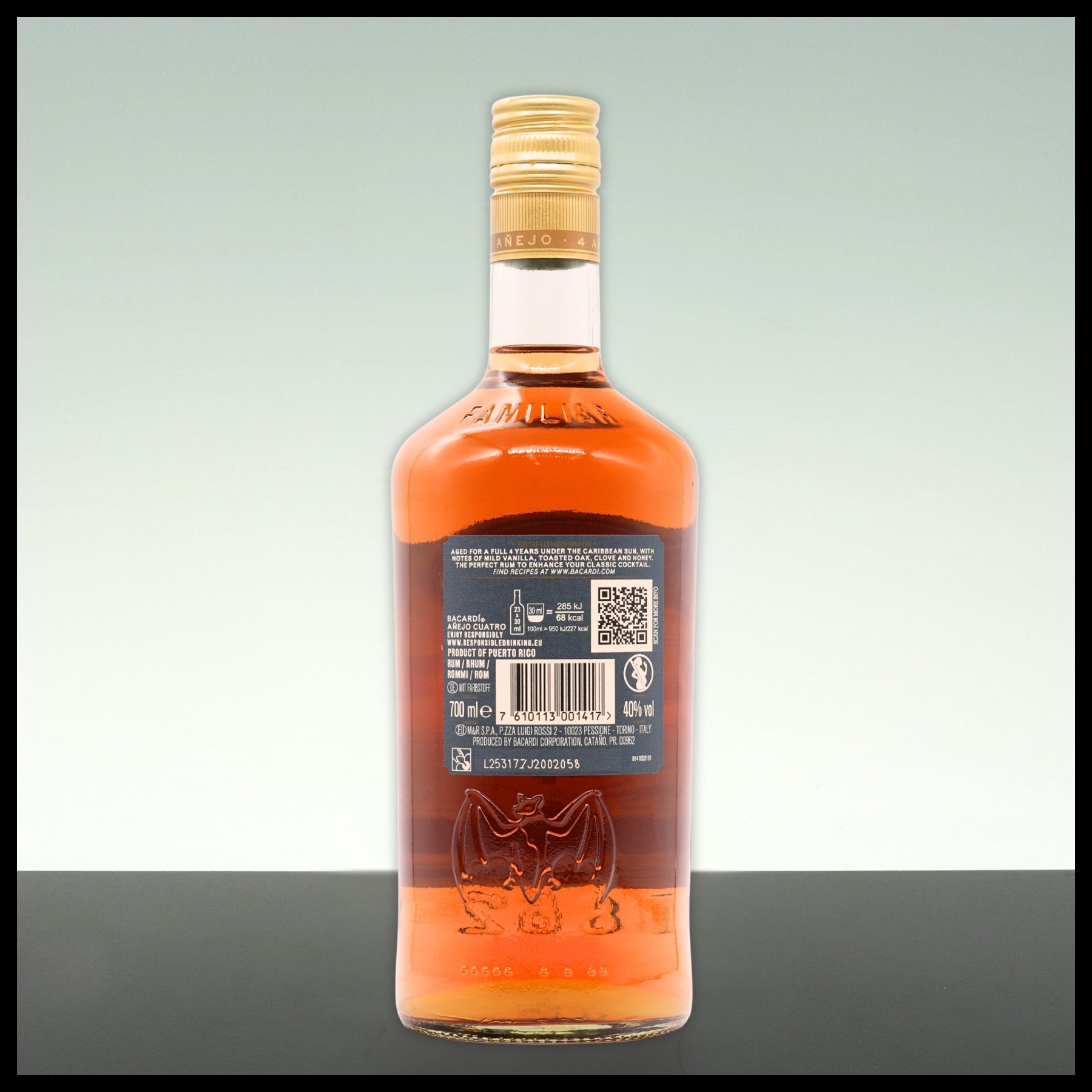 Bacardi 4 YO Anejo Cuatro Gold Rum 0,7L - 40% Vol. - Trinklusiv