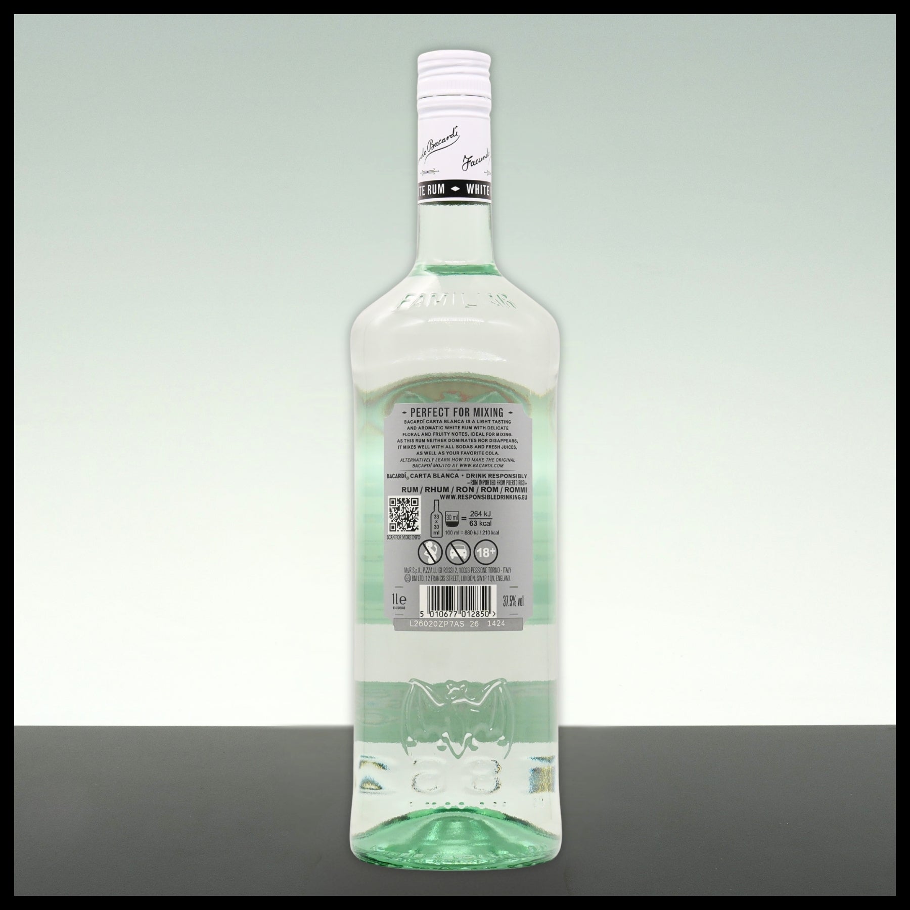 Bacardi Carta Blanca Superior White Rum 1L - 37,5% Vol. - Trinklusiv