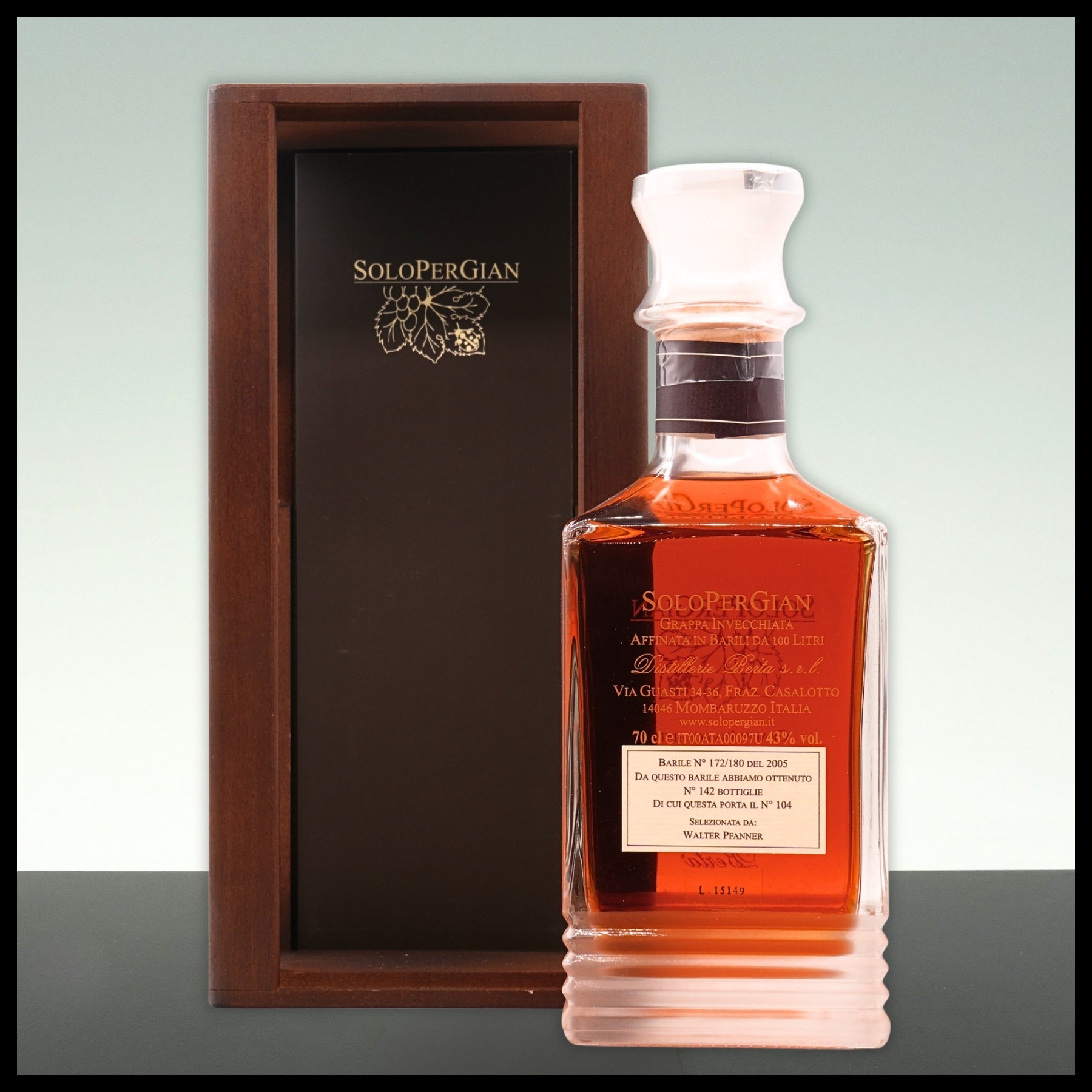 Berta Grappa Solo per Gian 0,7L - 43% Vol.