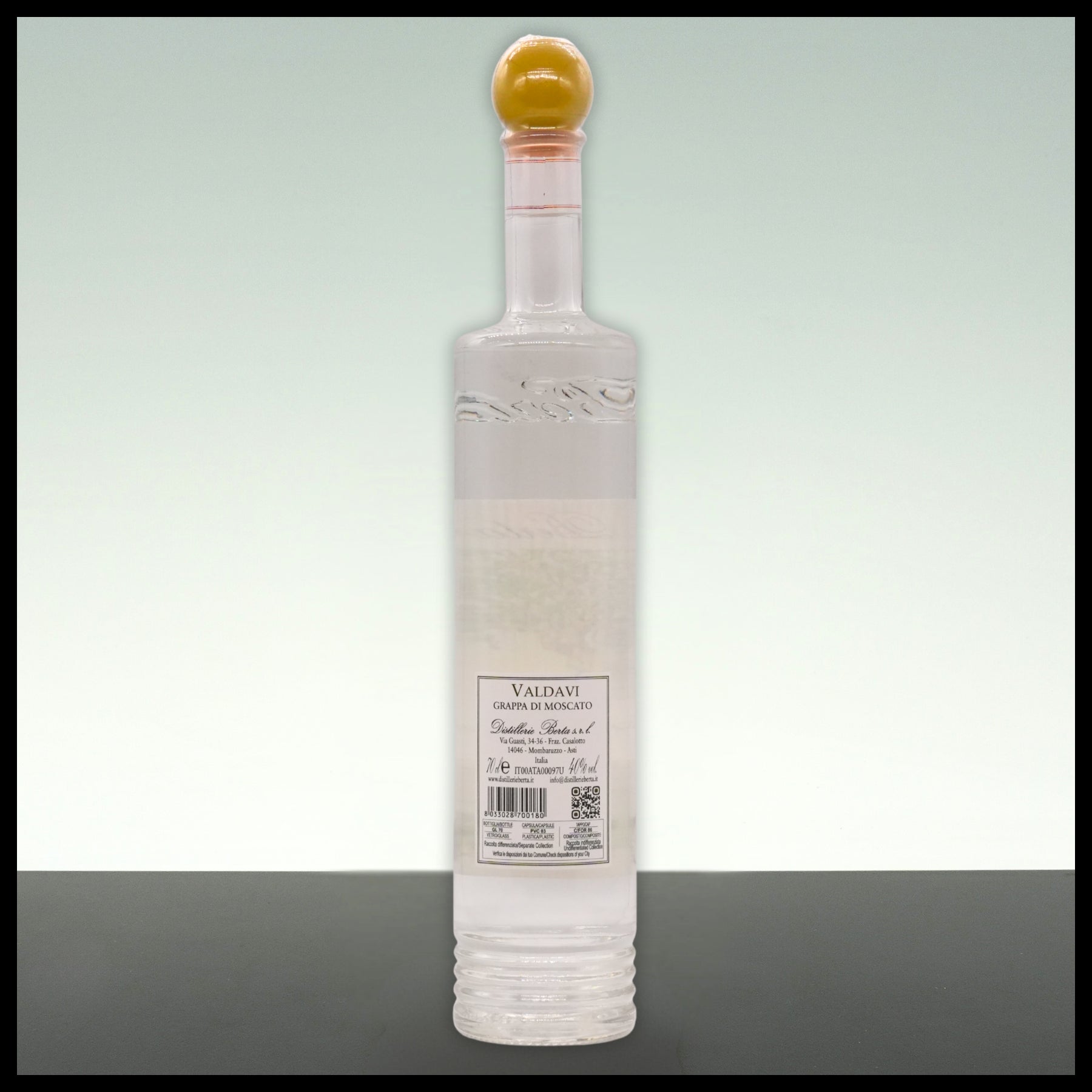 Berta Valdavi Grappa di Moscato 0,7L - 40% Vol. - Trinklusiv