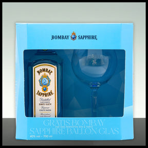 Bombay Sapphire London Dry Gin Geschenkbox mit Glas 0,7L - 40% Vol.