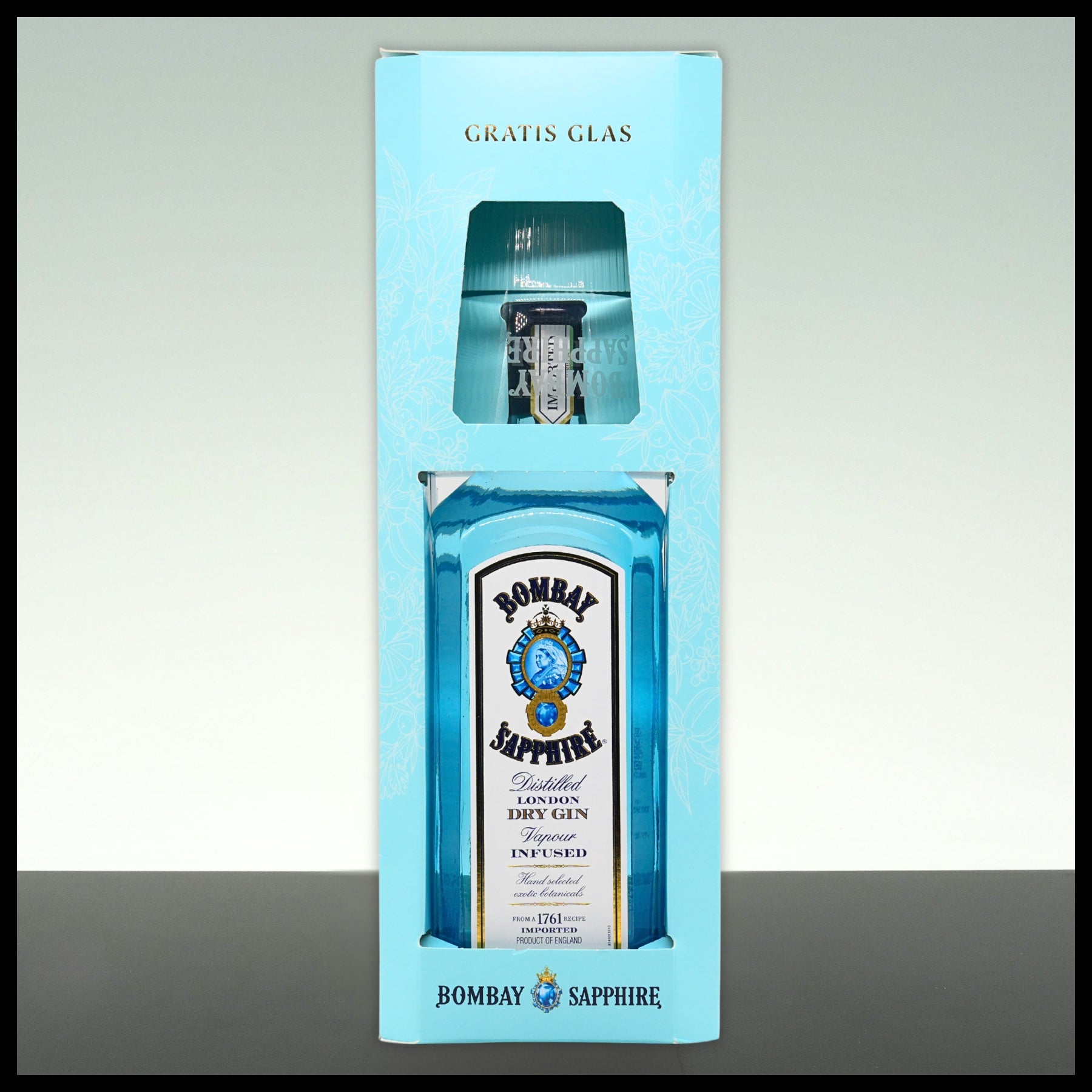 Bombay Sapphire London Dry Gin Geschenkbox mit Glas 0,7L - 40% Vol.