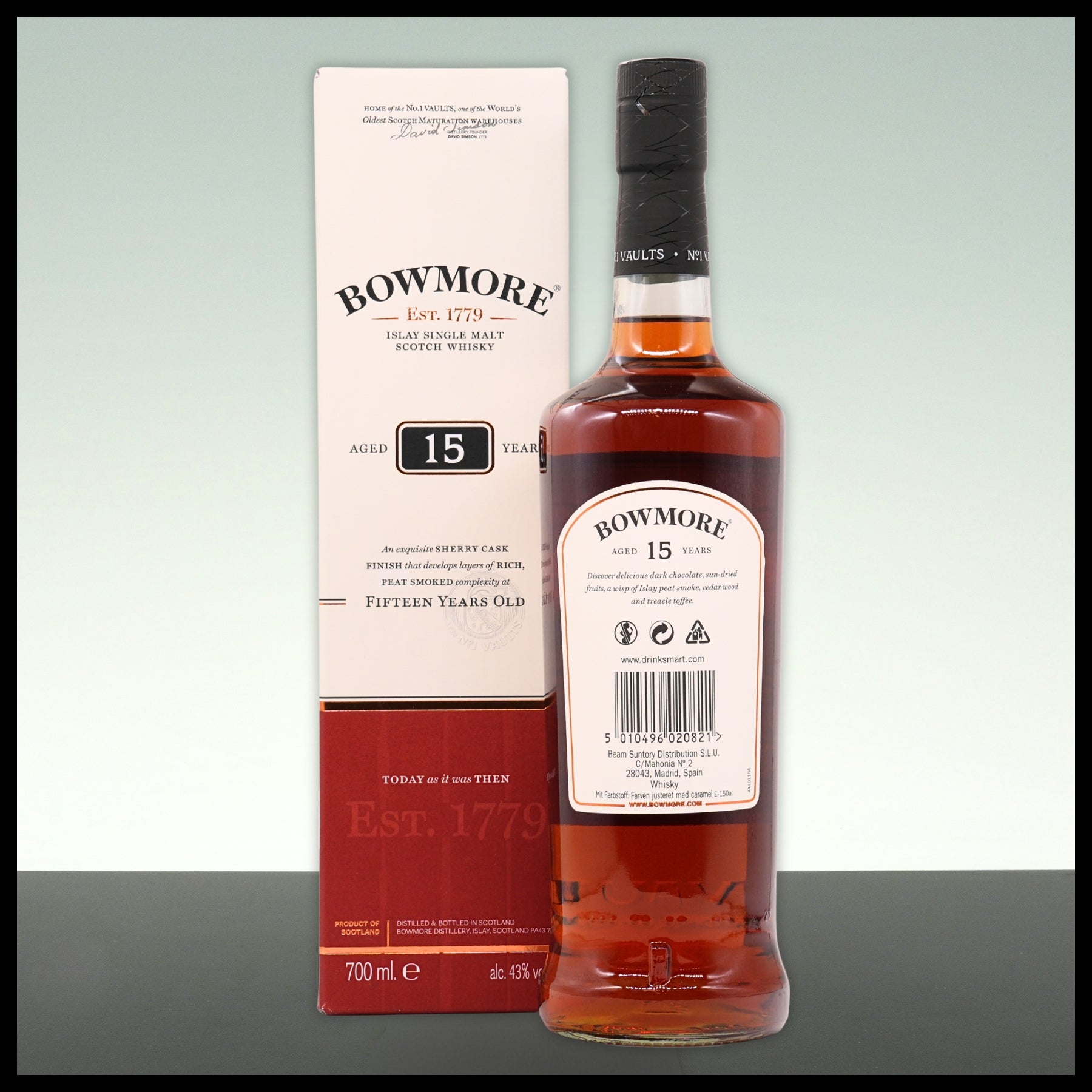 Bowmore 15 YO Islay Single Malt Whisky 0,7L - 43% Vol. - Trinklusiv