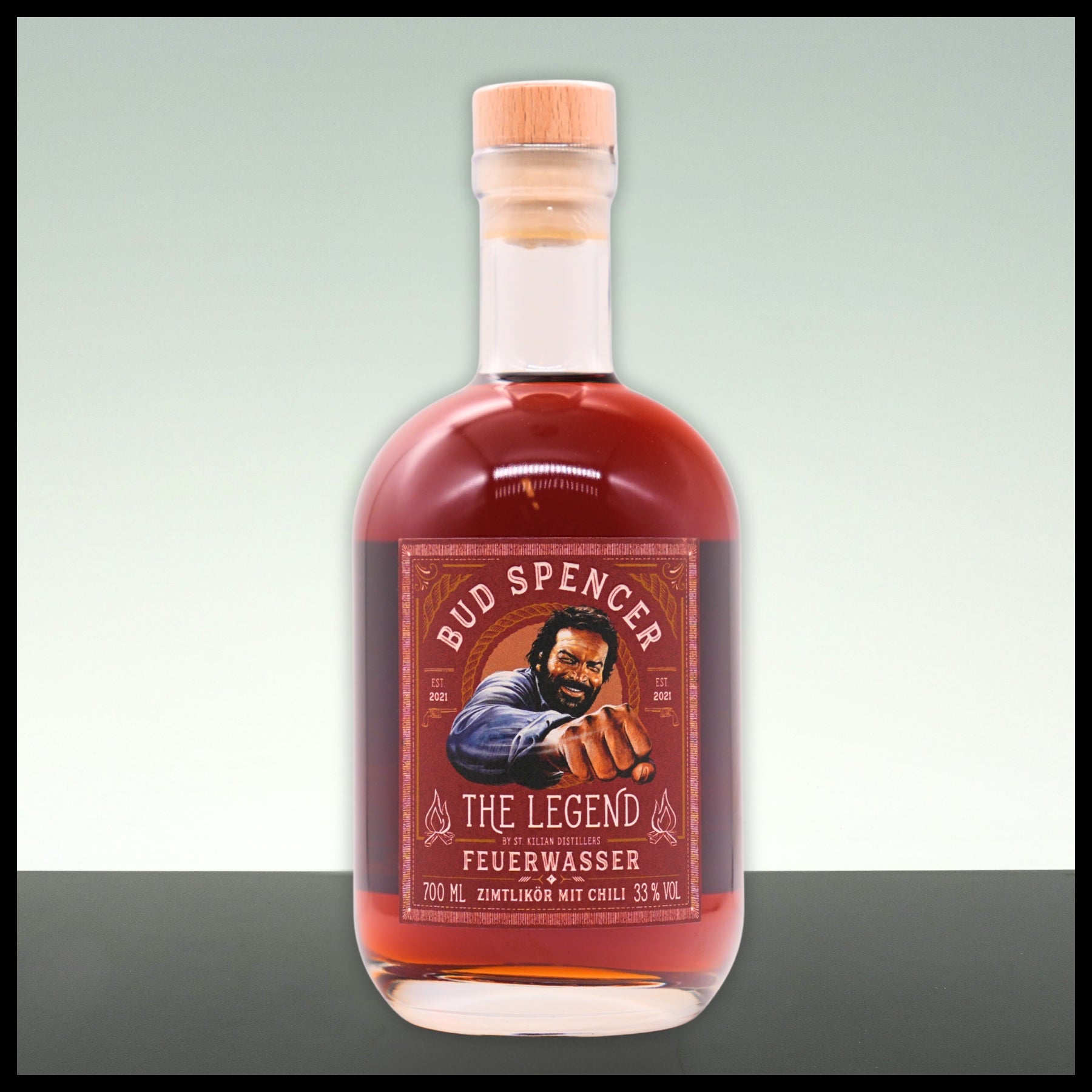 Bud Spencer The Legend Feuerwasser Chili-Zimt-Likör 0,7L - 33% Vol. - Trinklusiv
