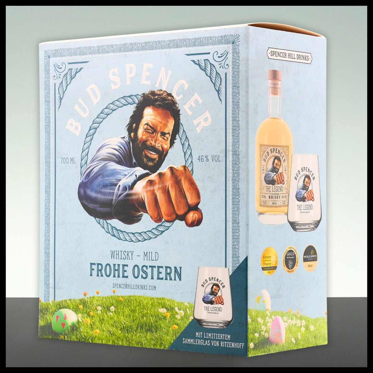 Bud Spencer The Legend Whisky Mild Oster-Bundle mit Glas 0,7L - 46% Vol. - Trinklusiv