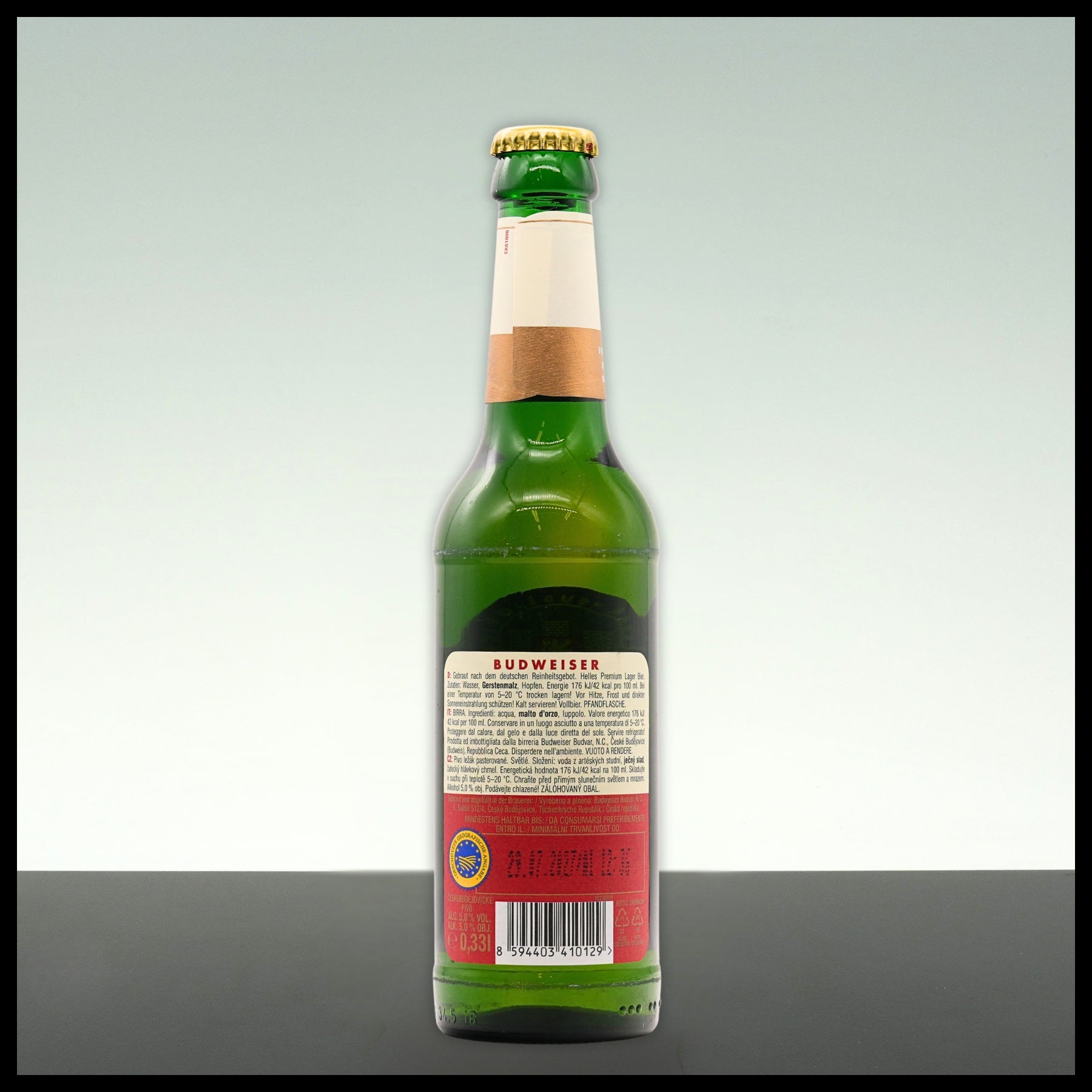 Budweiser Budvar Original Czech Lagerbier 0,33L - 5% Vol. - Trinklusiv