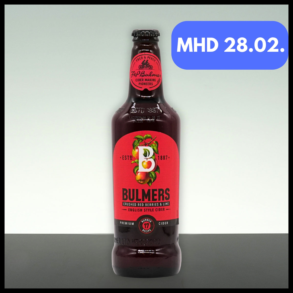 Bulmers Red Berries & Lime Premium Cider MHD 28.02. 0,5L - 4% Vol. - Trinklusiv