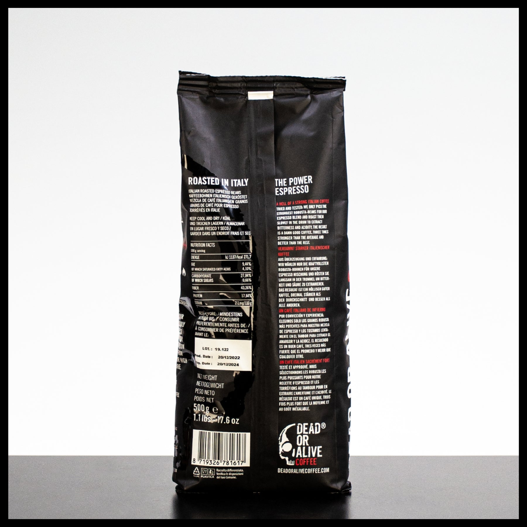 Dead or Alive Coffee No3 Espressobohnen 500g - Trinklusiv