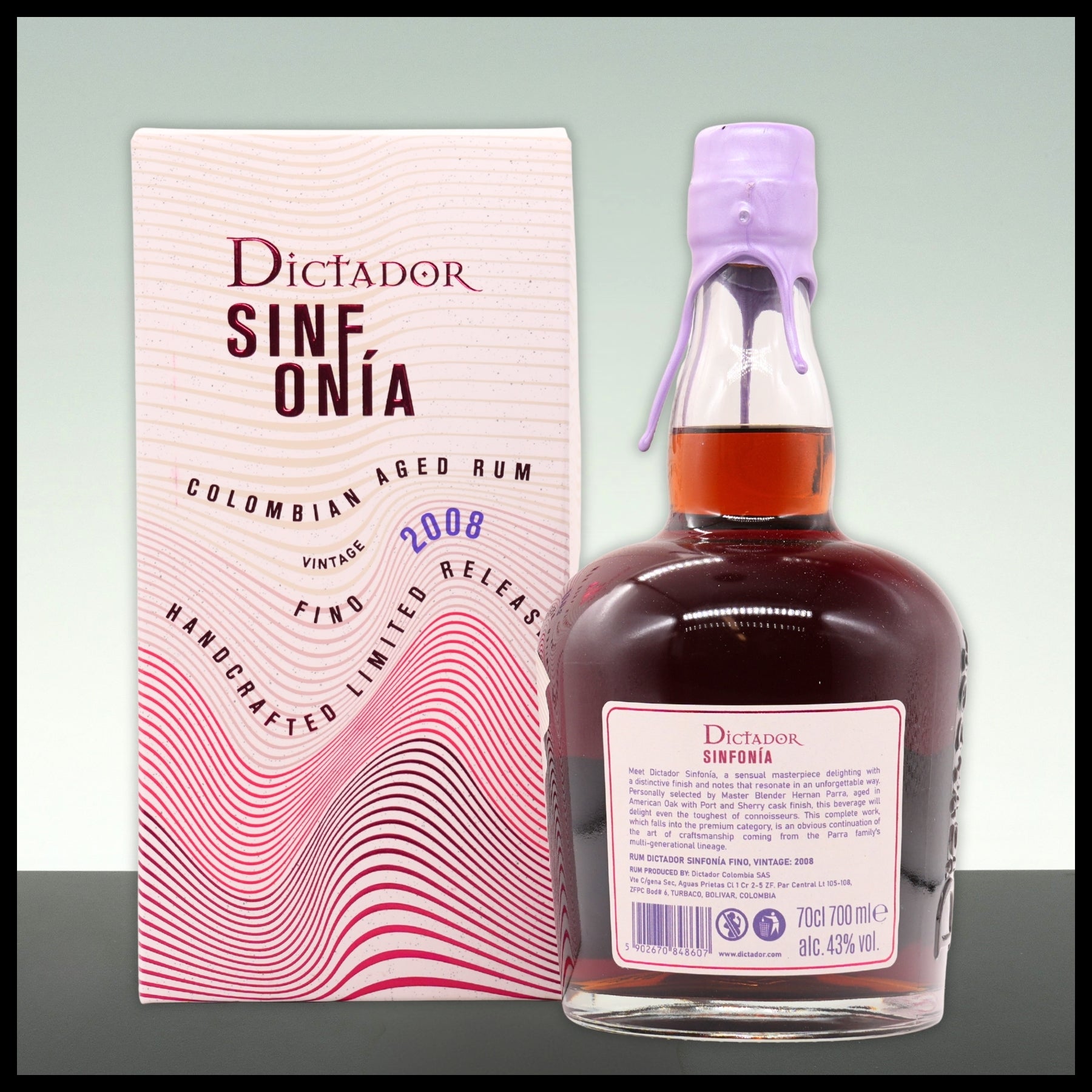 Dictador SINFONIA Fino Rum 2008 0,7L - 43% Vol. - Trinklusiv