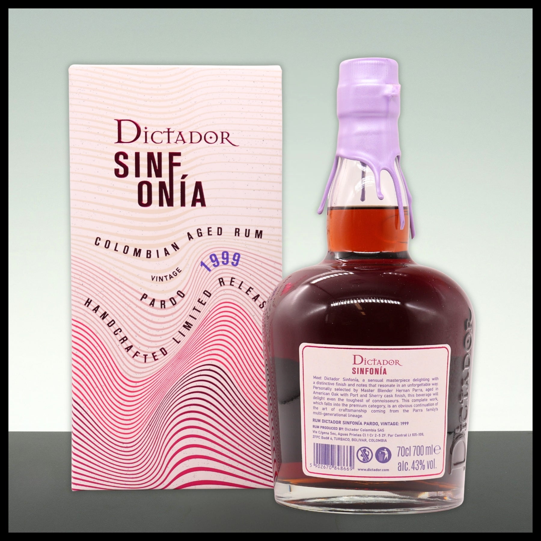 Dictador SINFONIA Pardo Rum 1999 0,7L - 43% Vol. - Trinklusiv