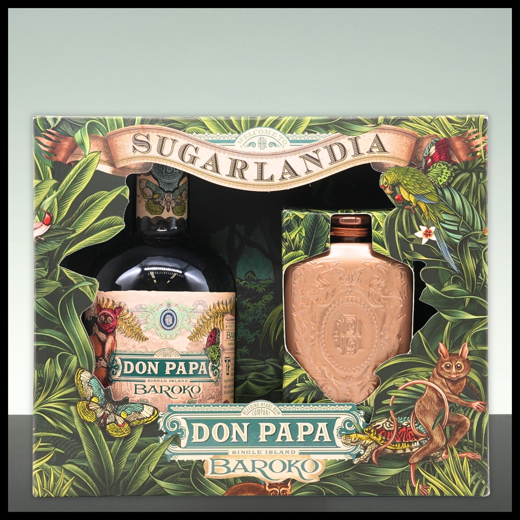 Don Papa Baroko Geschenkbox mit Flachmann 0,7L - 40% Vol. - Trinklusiv