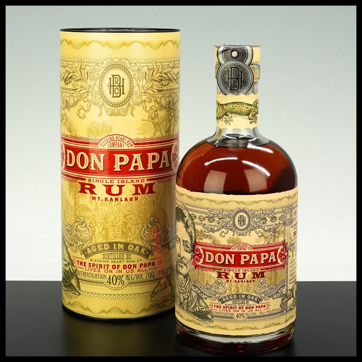 Don Papa Rum 7 YO Single Island mit Geschenkdose 0,7L - 40% Vol.